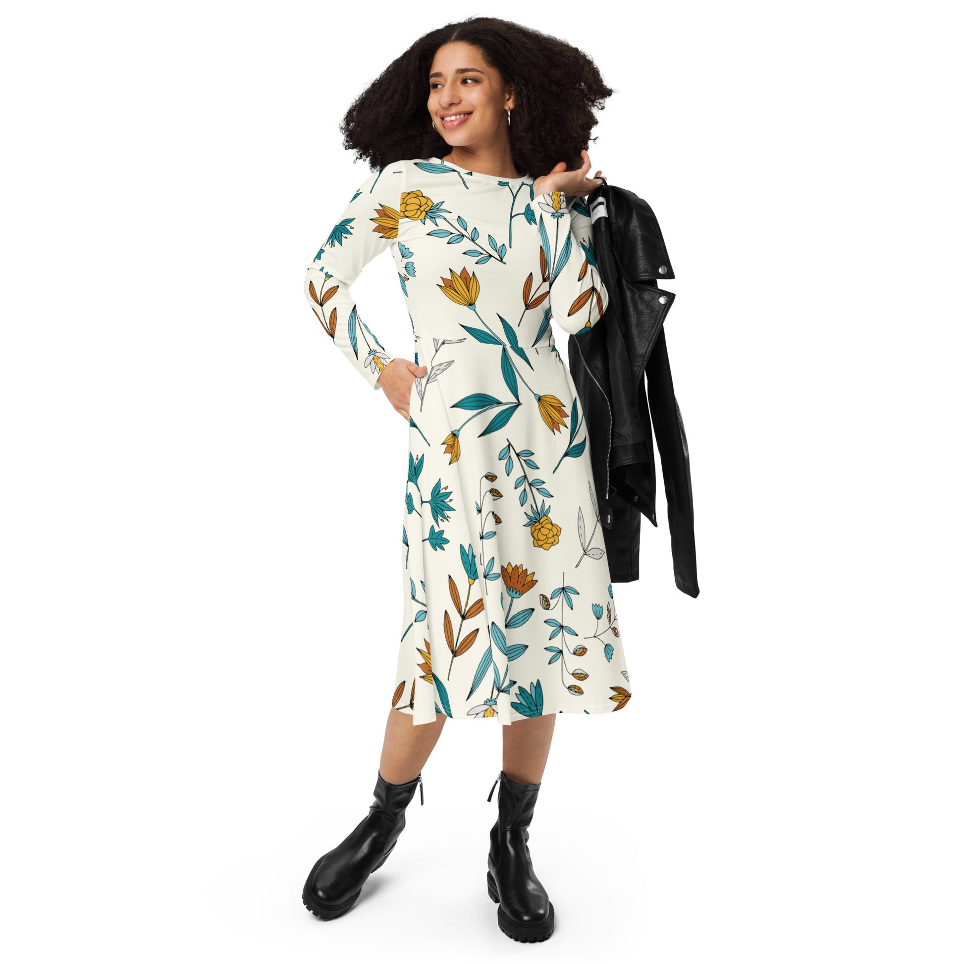 Tricia Long Sleeve Midi Dress - Activewear Well