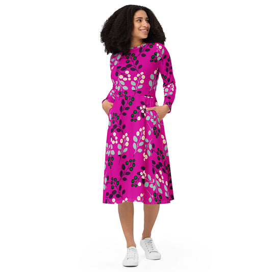 Abigail Long Sleeve Midi Dress - Activewear Well