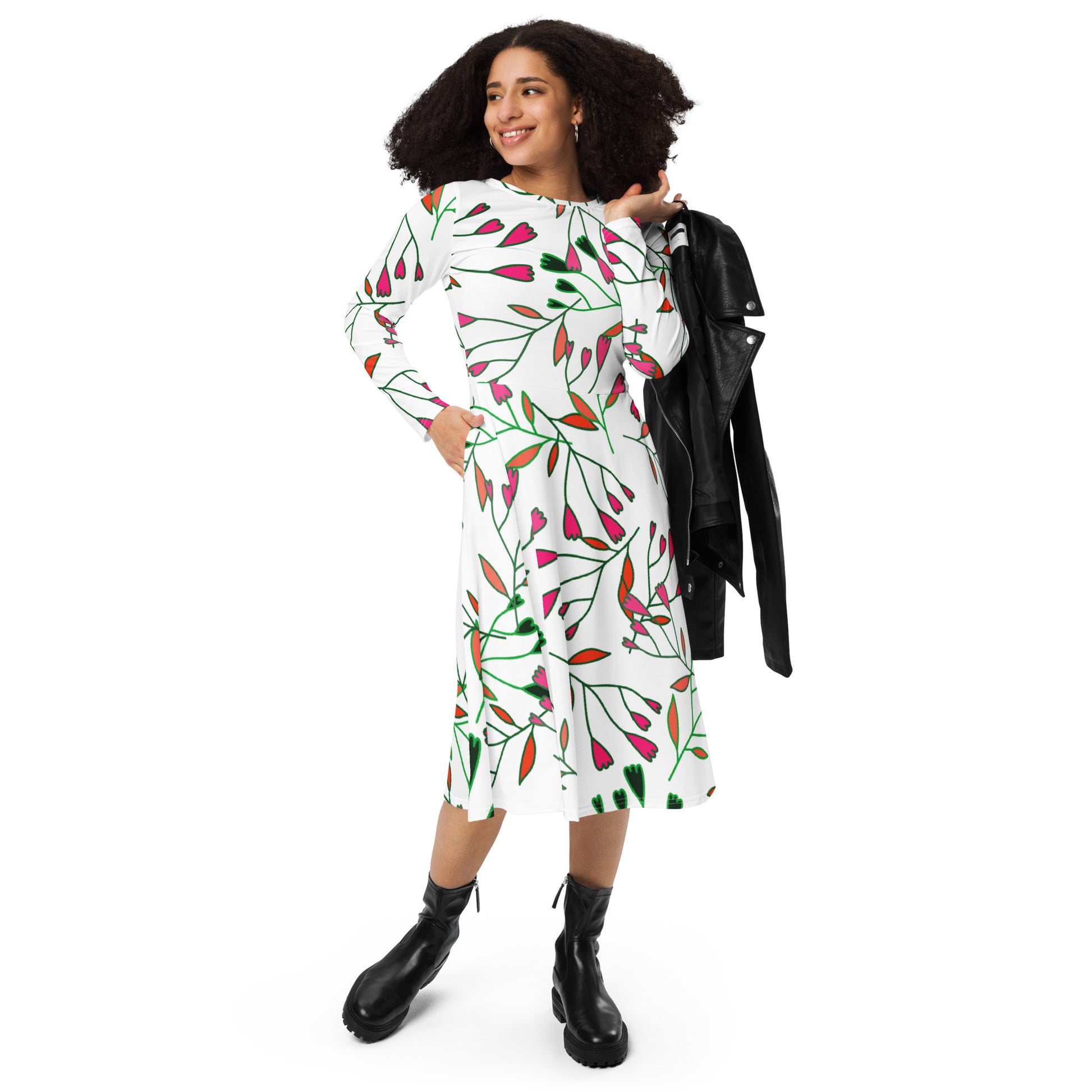 Joyce Long Sleeve Midi Dress - Activewear Well