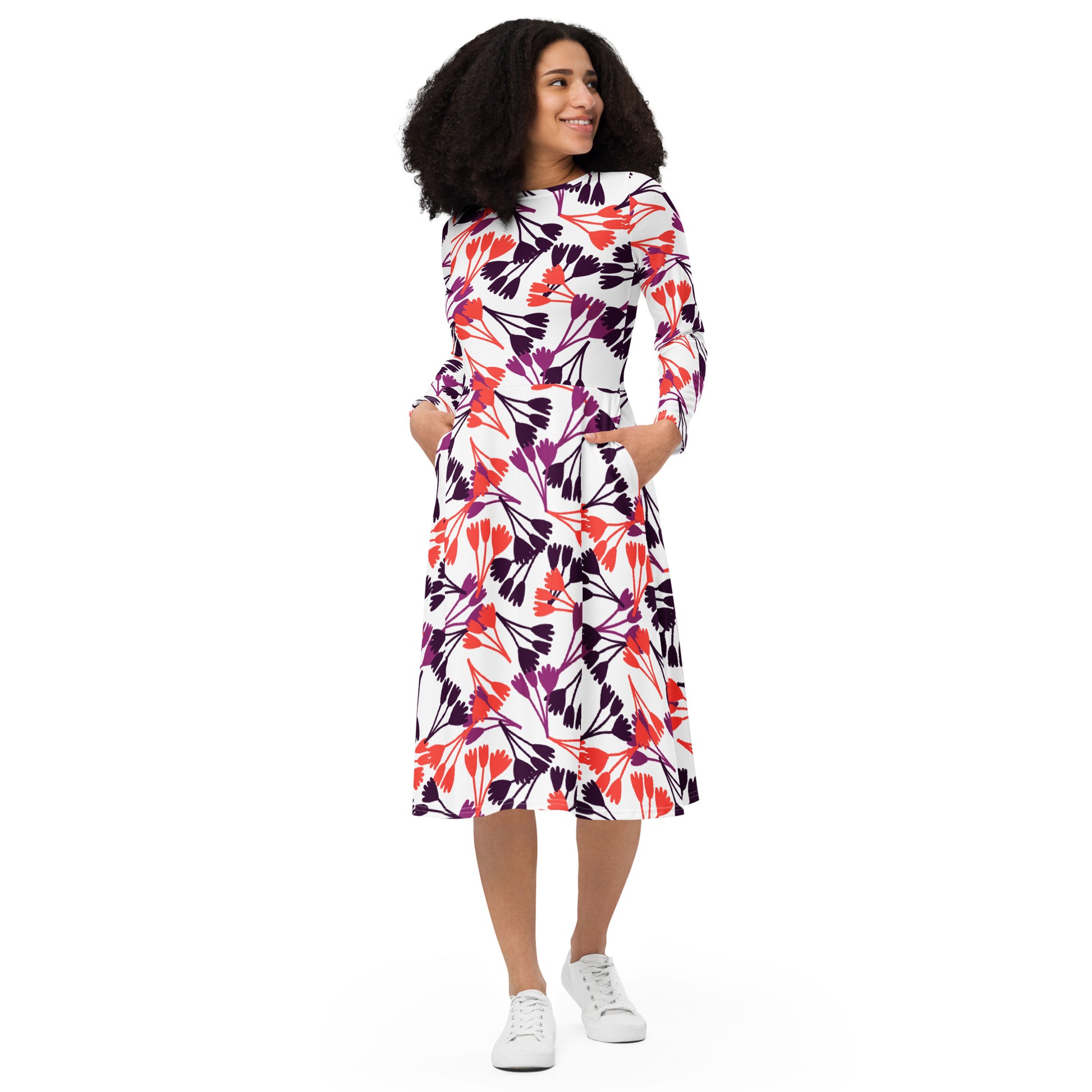 Staci Long Sleeve Midi Dress - Activewear Well