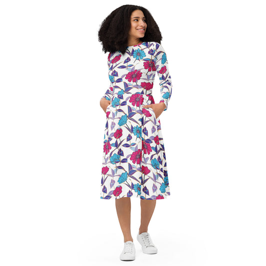 Meryl Long Sleeve Midi Dress - Activewear Well