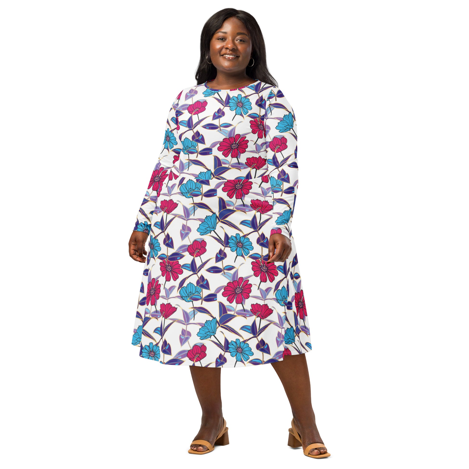 Meryl Long Sleeve Midi Dress - Activewear Well
