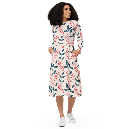 Sally Long Sleeve Midi Dress - Activewear Well