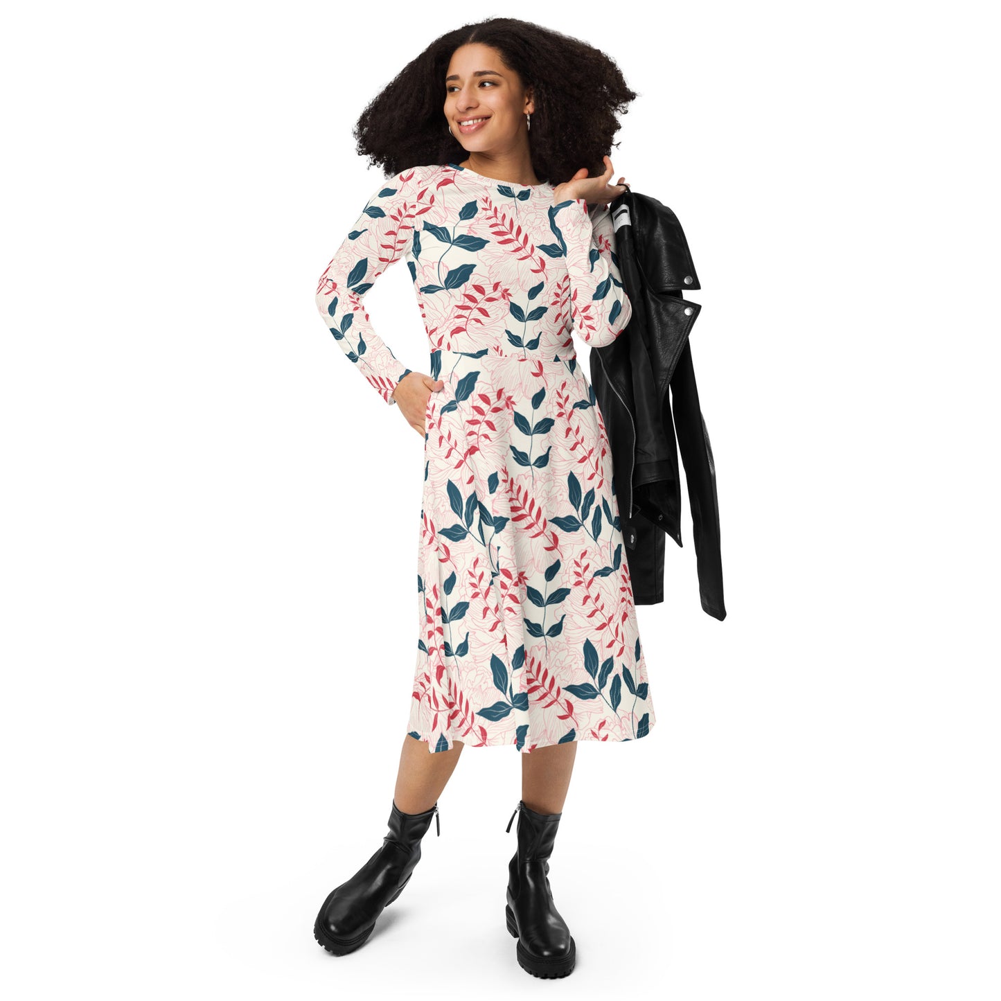 Sally Long Sleeve Midi Dress - Activewear Well