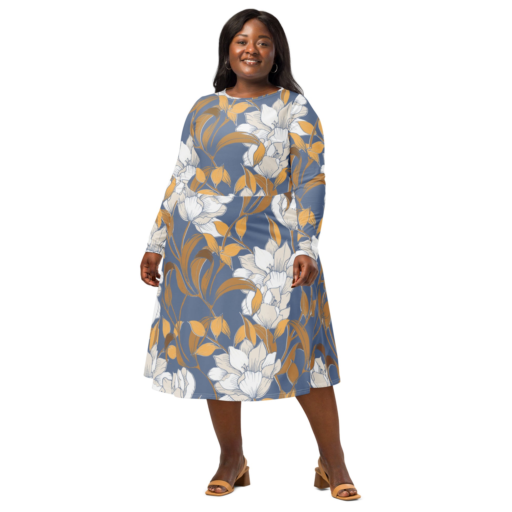 Kristen Long Sleeve Midi Dress - Activewear Well