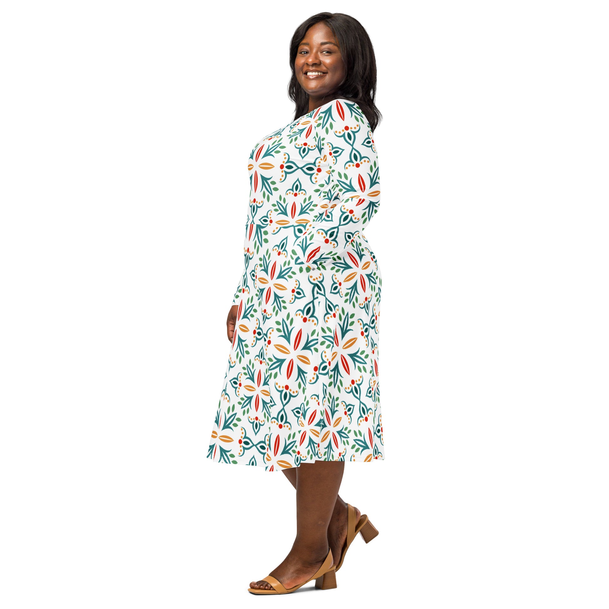 Ava Long Sleeve Midi Dress - Activewear Well