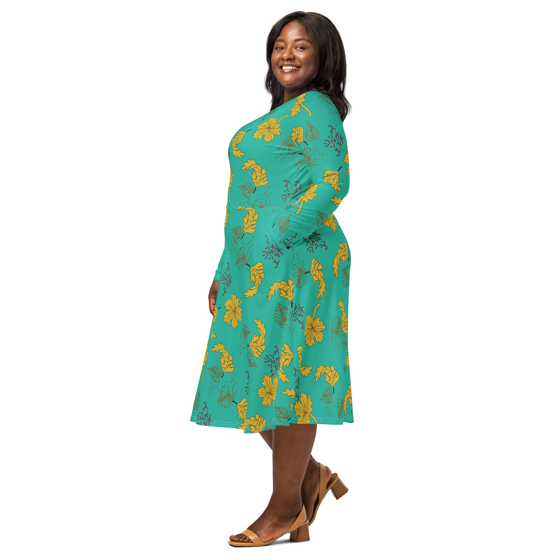 Lily  Long Sleeve Midi Dress - Activewear Well