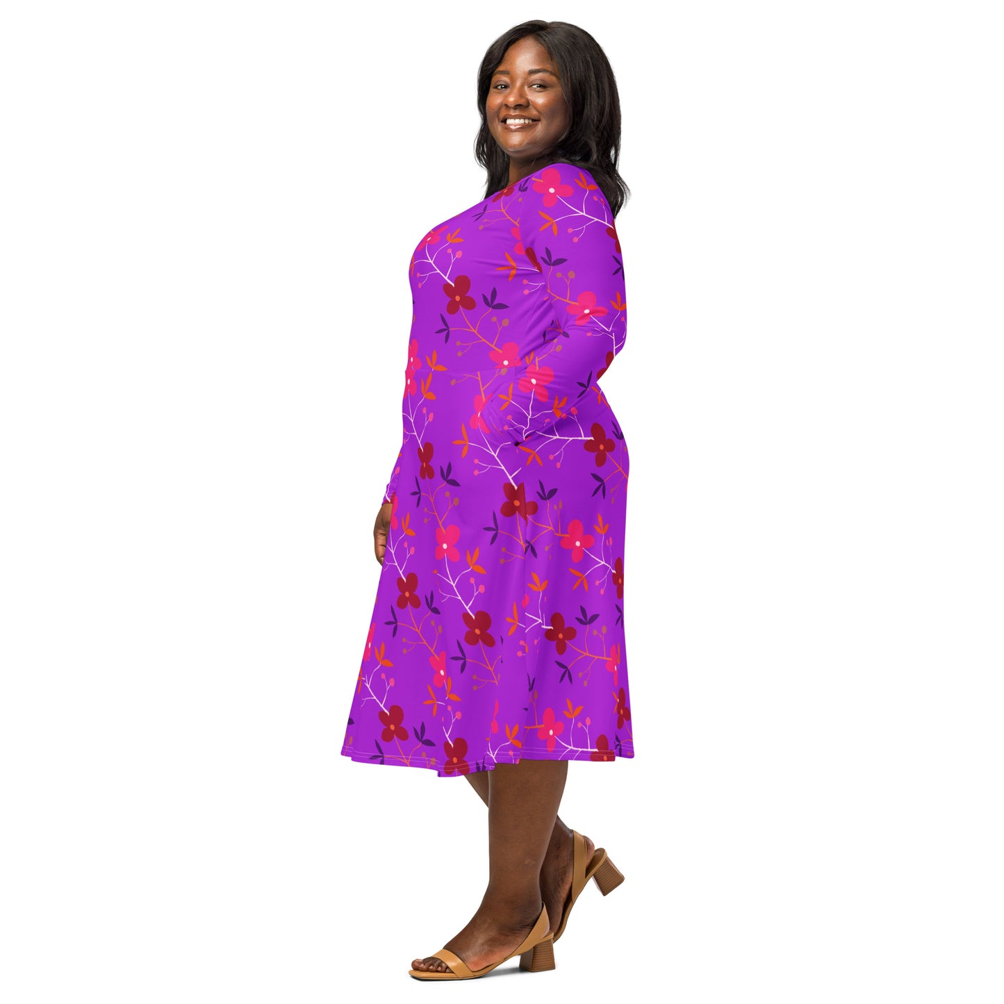 Kayla Long Sleeve Midi Dress - Activewear Well