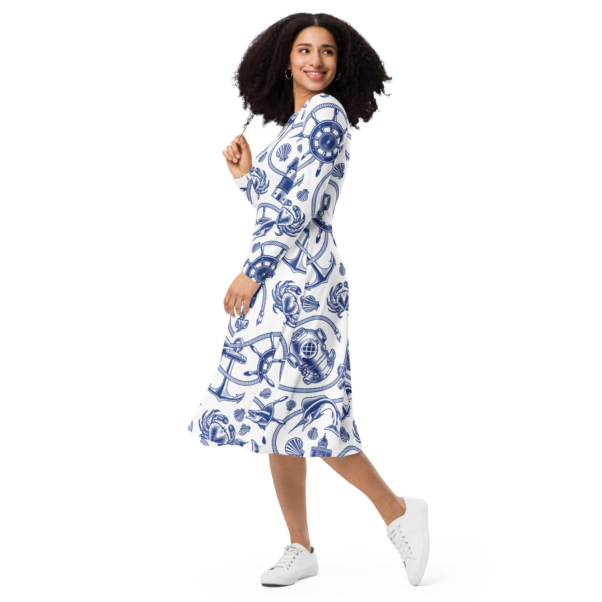 Ariana Long Sleeve Midi Dress - Activewear Well