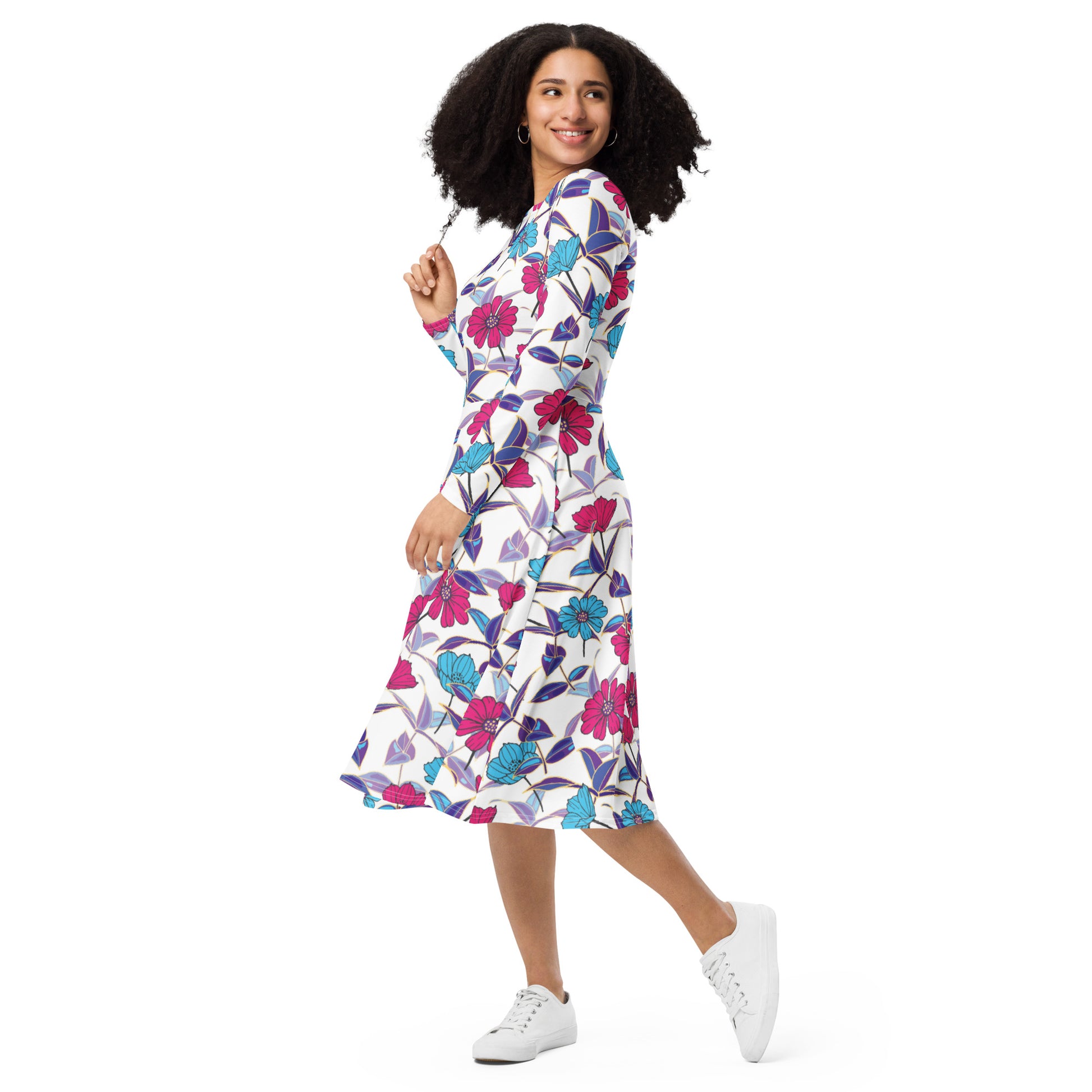 Meryl Long Sleeve Midi Dress - Activewear Well