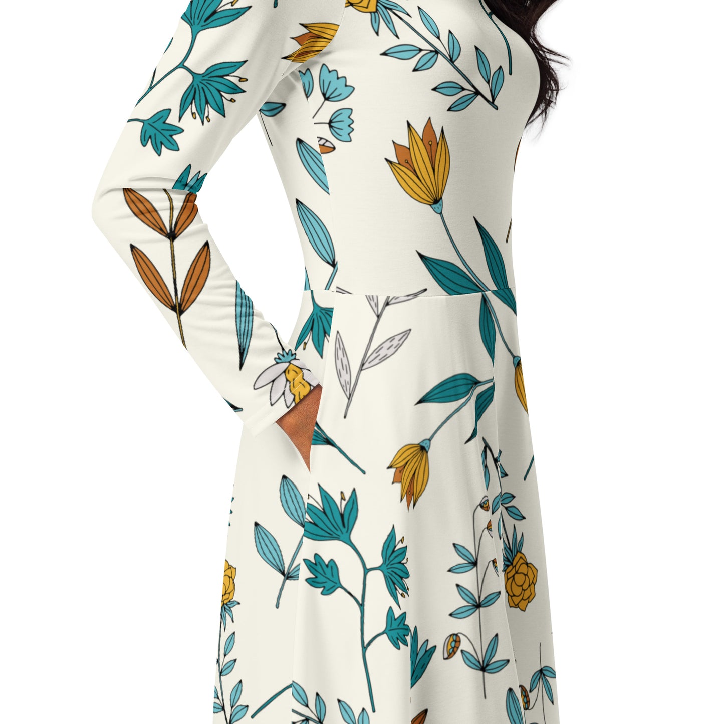 Tricia Long Sleeve Midi Dress - Activewear Well