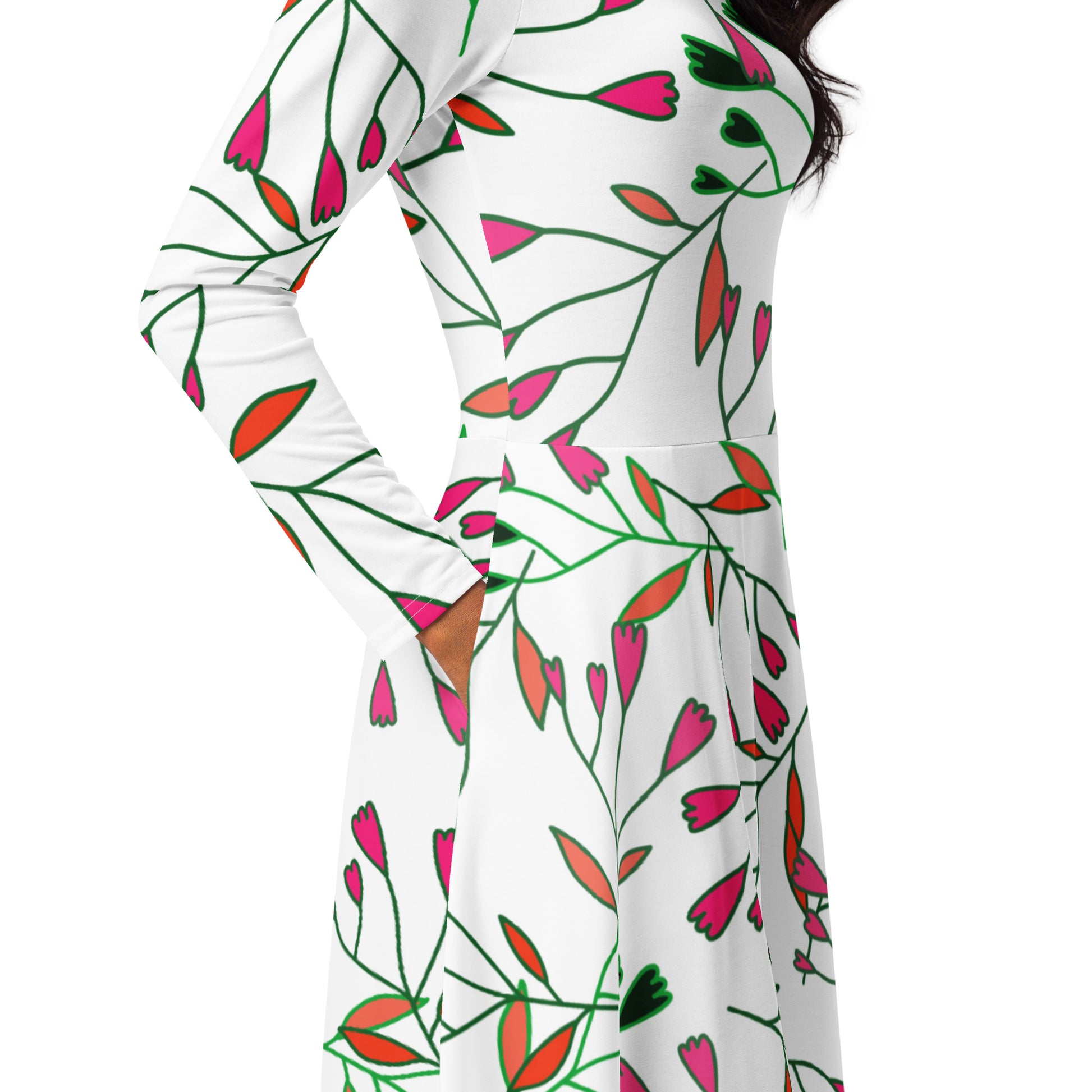 Joyce Long Sleeve Midi Dress - Activewear Well