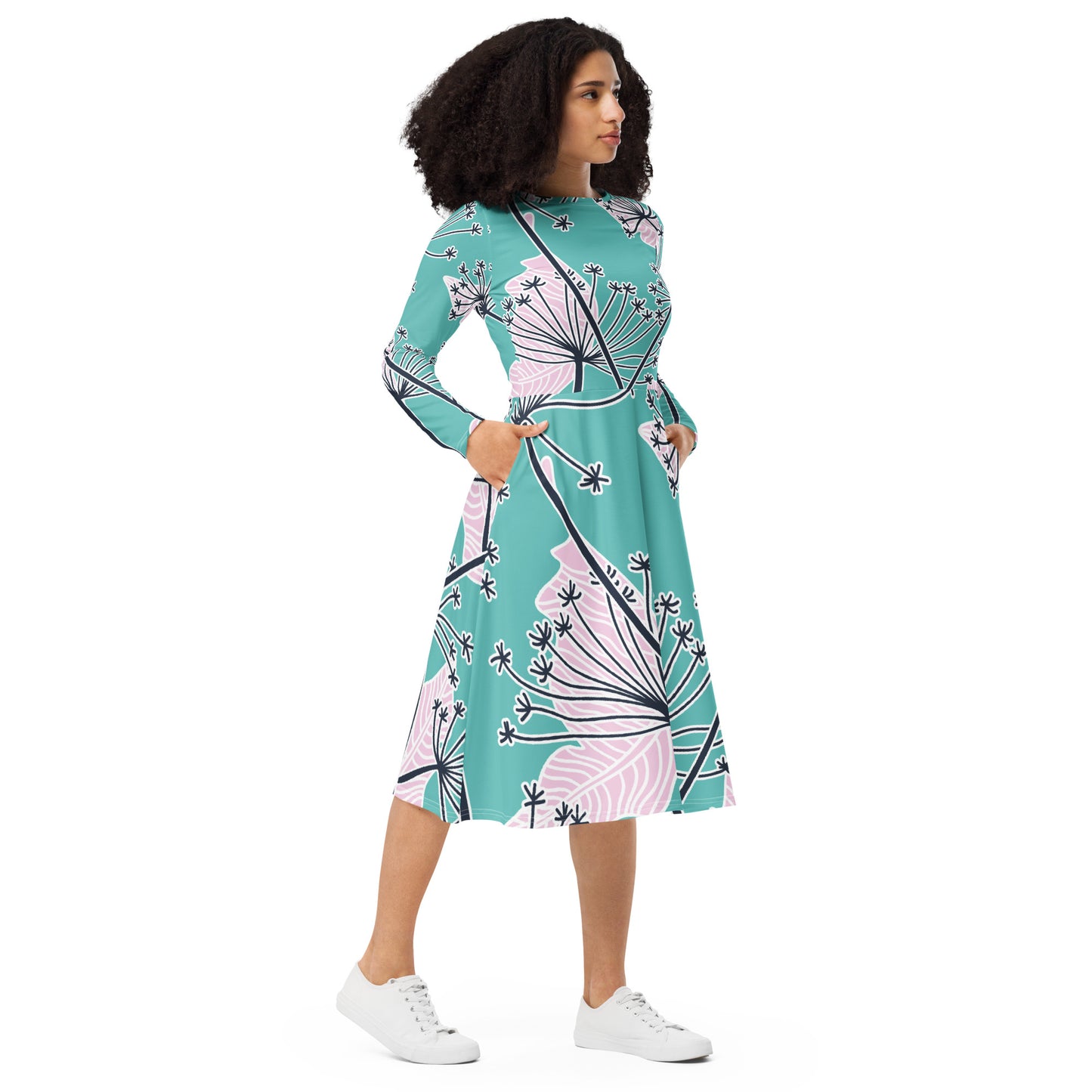 Amalia Long Sleeve Midi Dress - Activewear Well