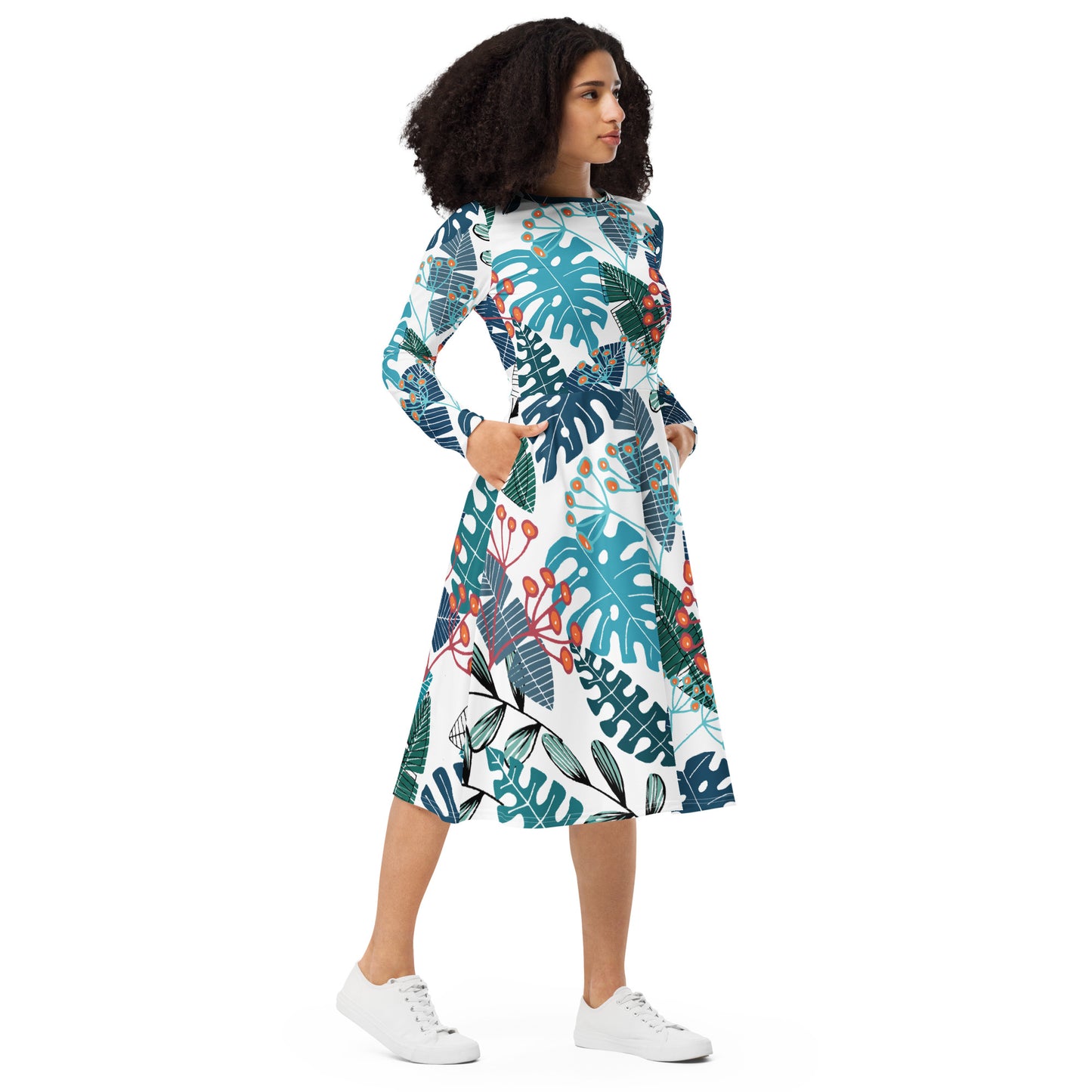Abby Long Sleeve Midi Dress - Activewear Well