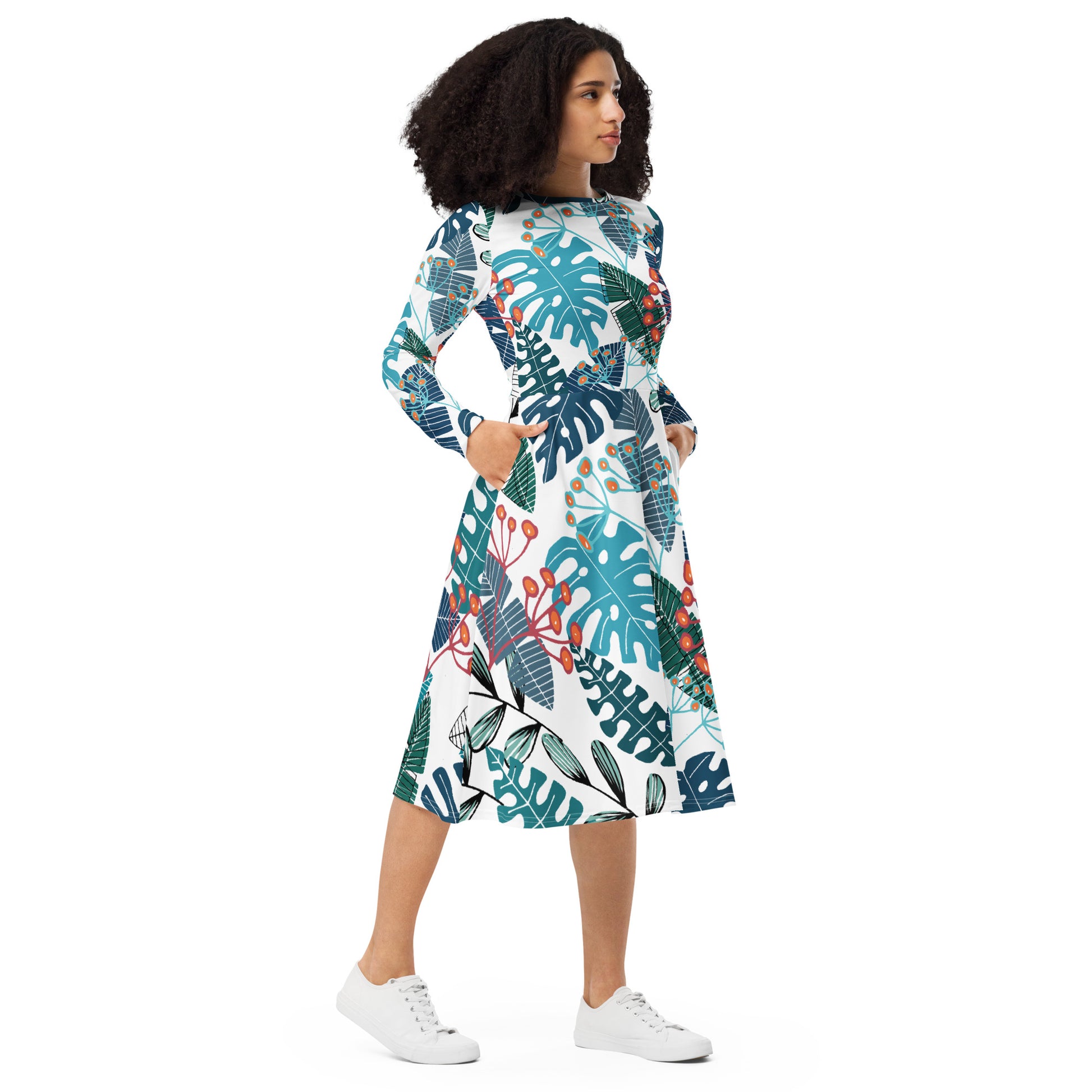 Abby Long Sleeve Midi Dress - Activewear Well
