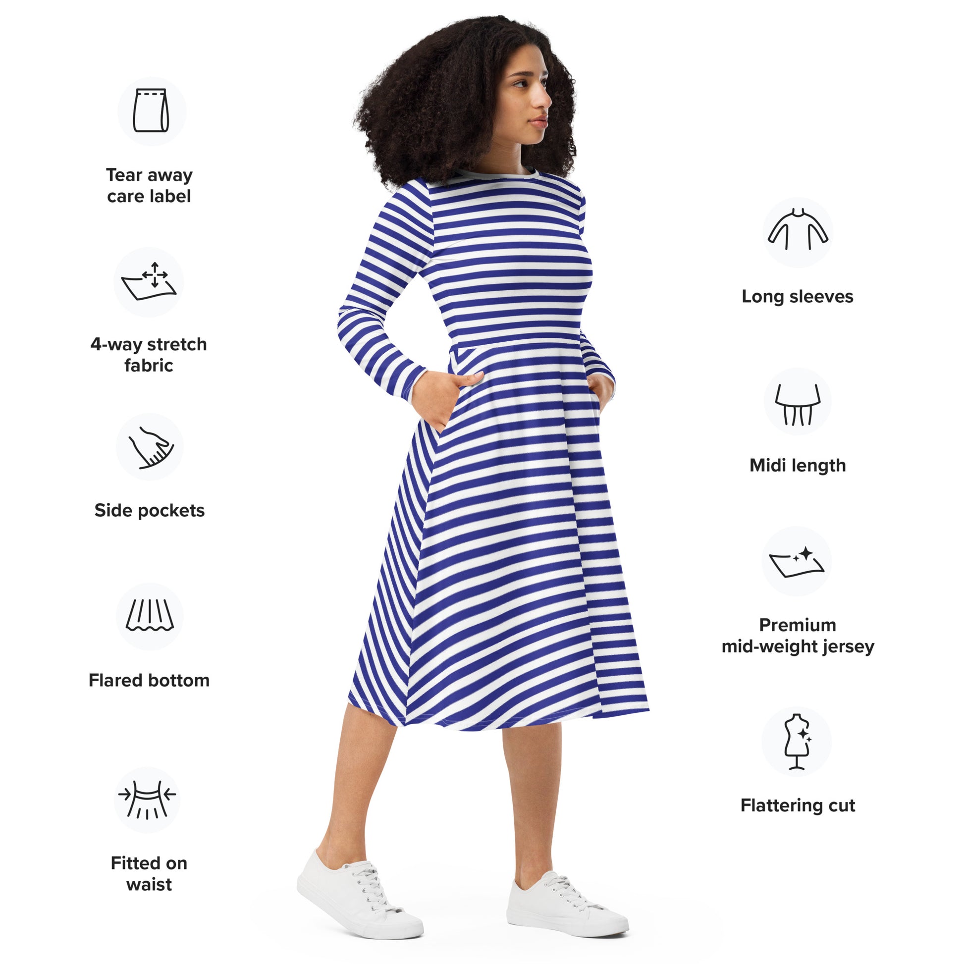 Tessa Long Sleeve Midi Dress - Activewear Well