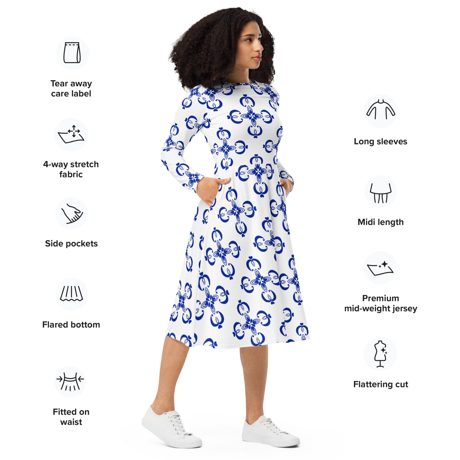 Bella Long Sleeve Midi Dress - Activewear Well