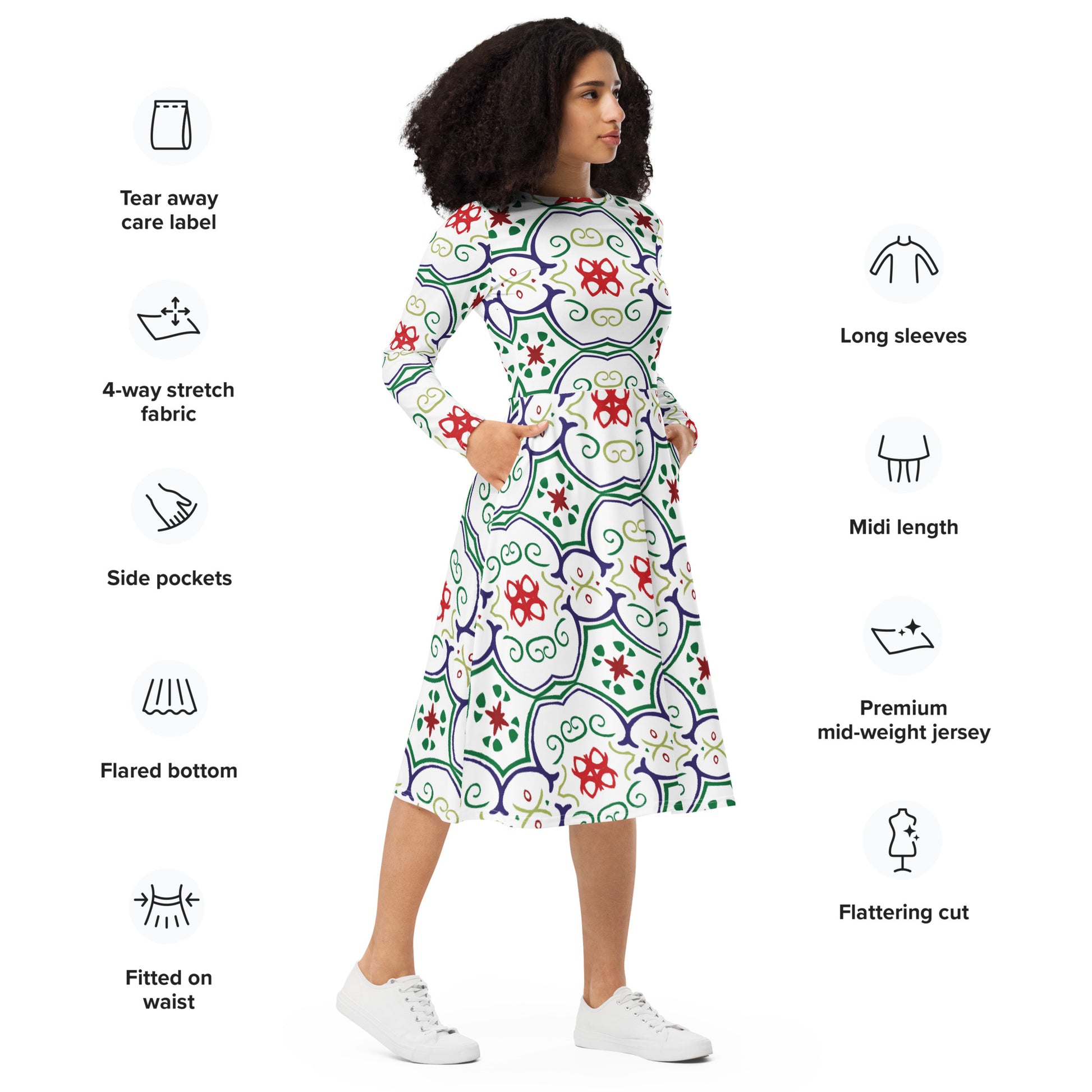 Mia Long Sleeve Midi Dress - Activewear Well