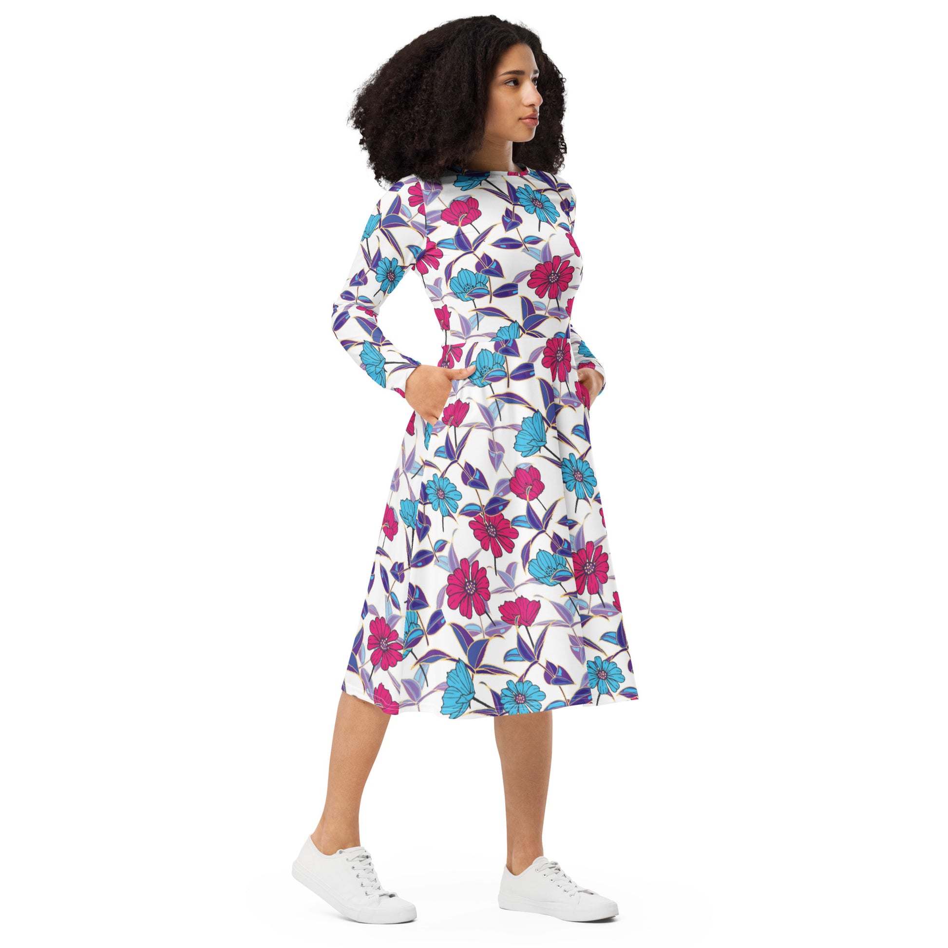 Meryl Long Sleeve Midi Dress - Activewear Well