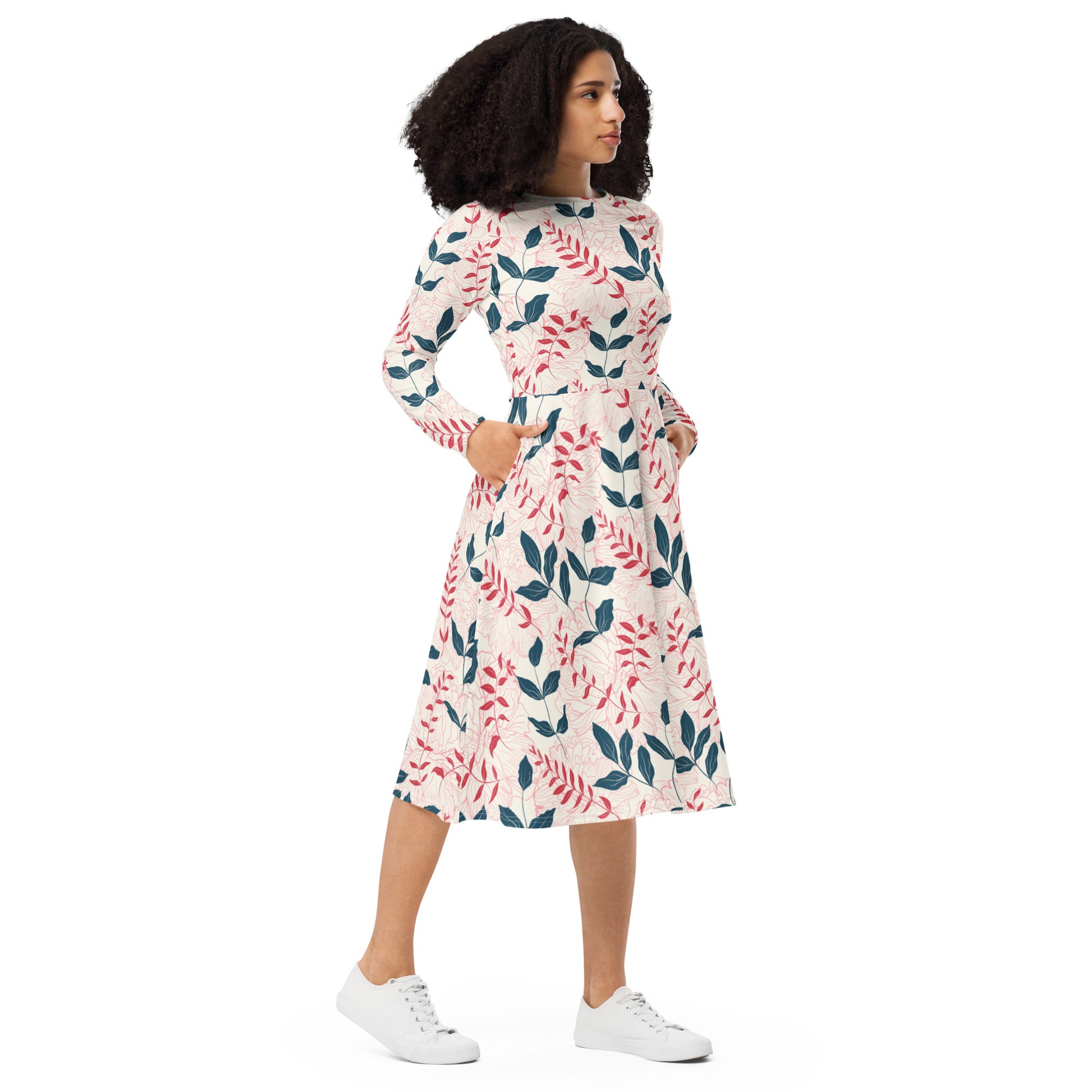 Sally Long Sleeve Midi Dress - Activewear Well