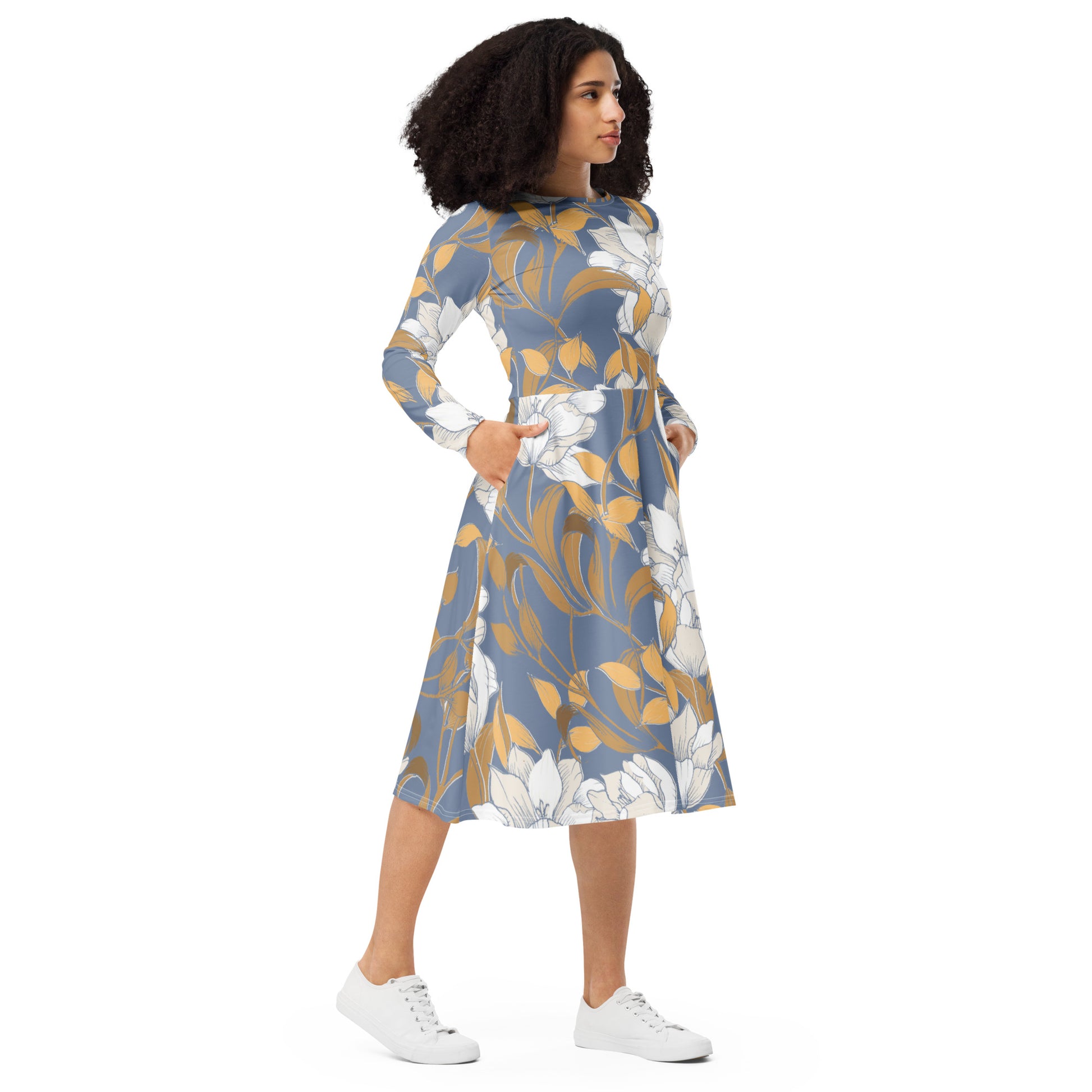 Kristen Long Sleeve Midi Dress - Activewear Well