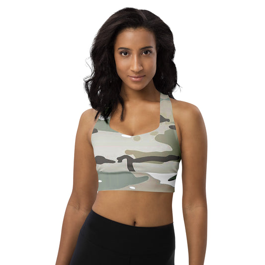 Desert Camo Longline Sports Bra - Activewear Well