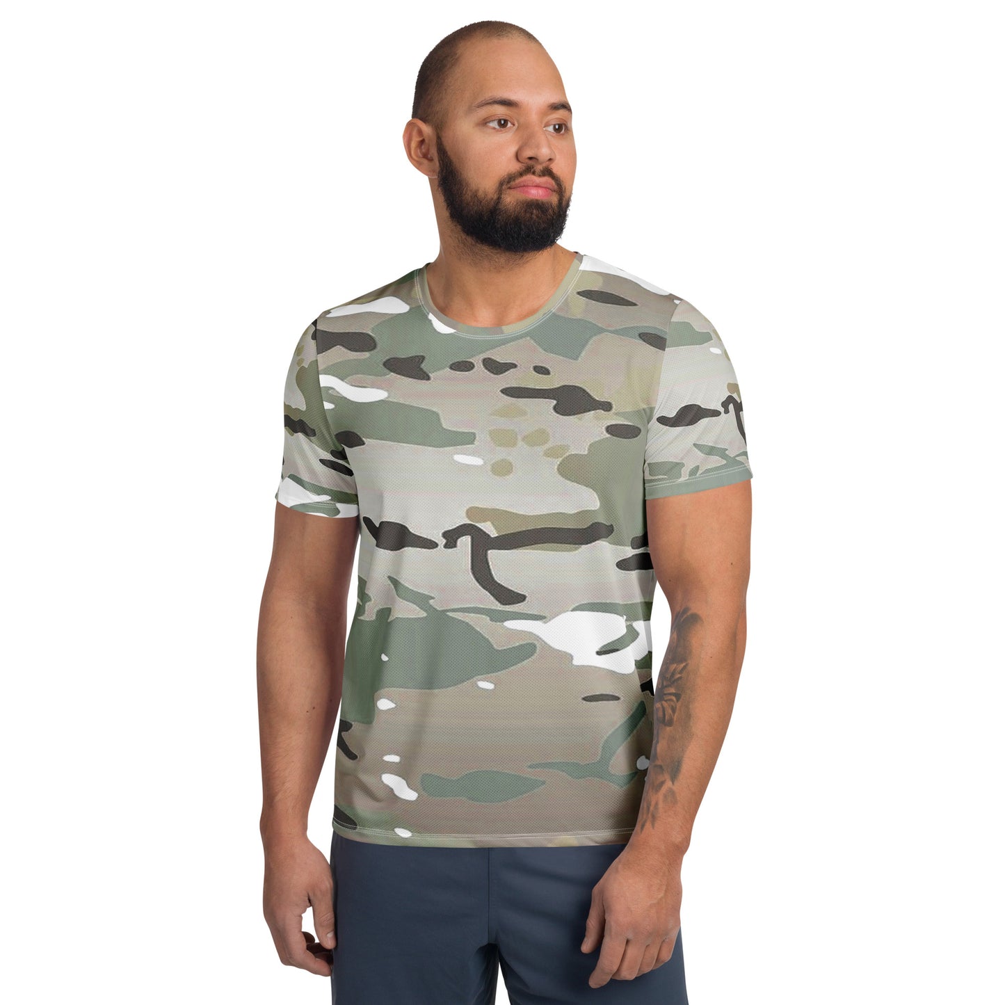Desert Camo Men's Athletic T-Shirt - Activewear Well
