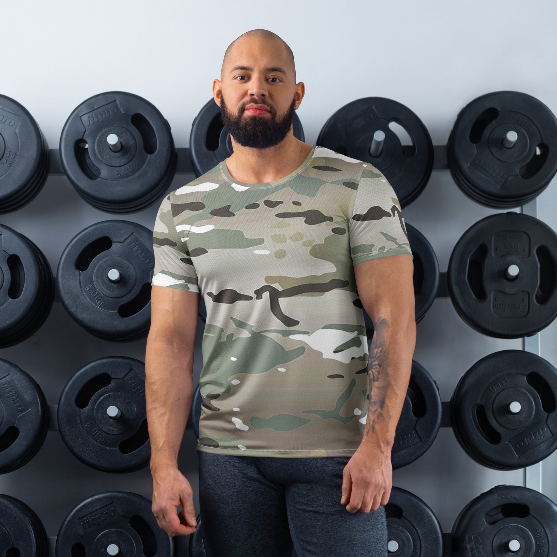 Desert Camo Men's Athletic T-Shirt - Activewear Well