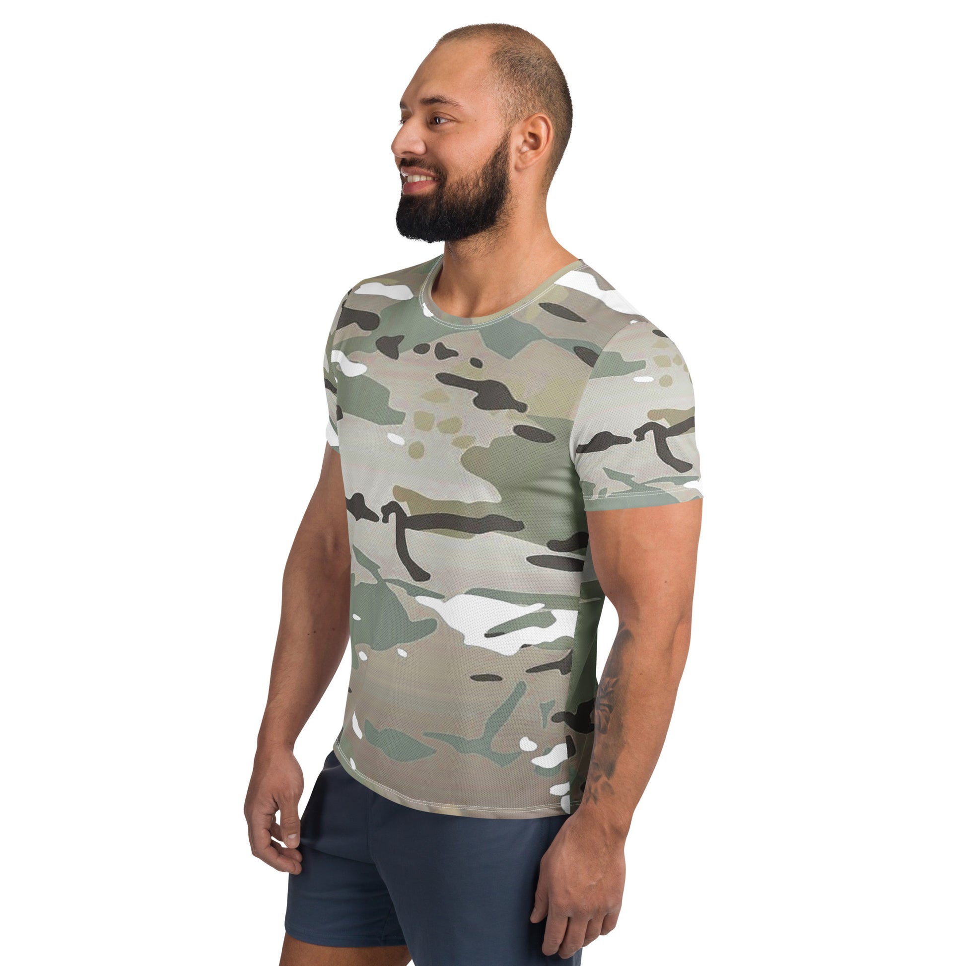 Desert Camo Men's Athletic T-Shirt - Activewear Well