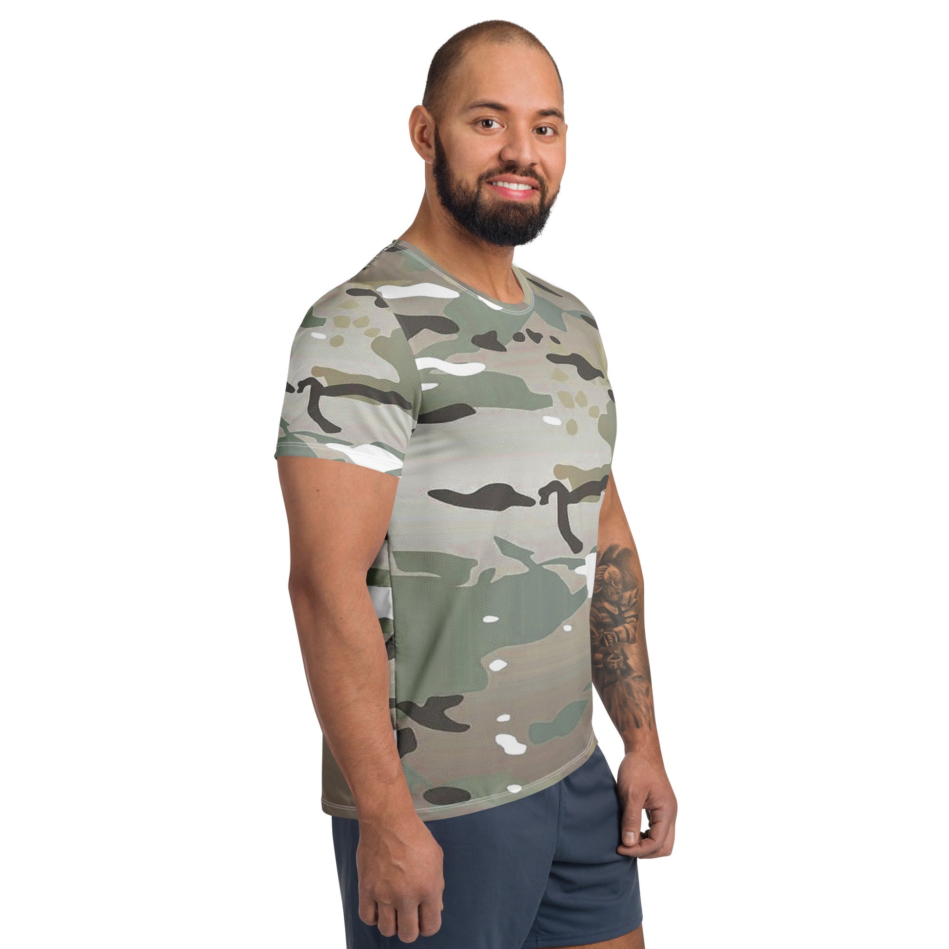 Desert Camo Men's Athletic T-Shirt - Activewear Well