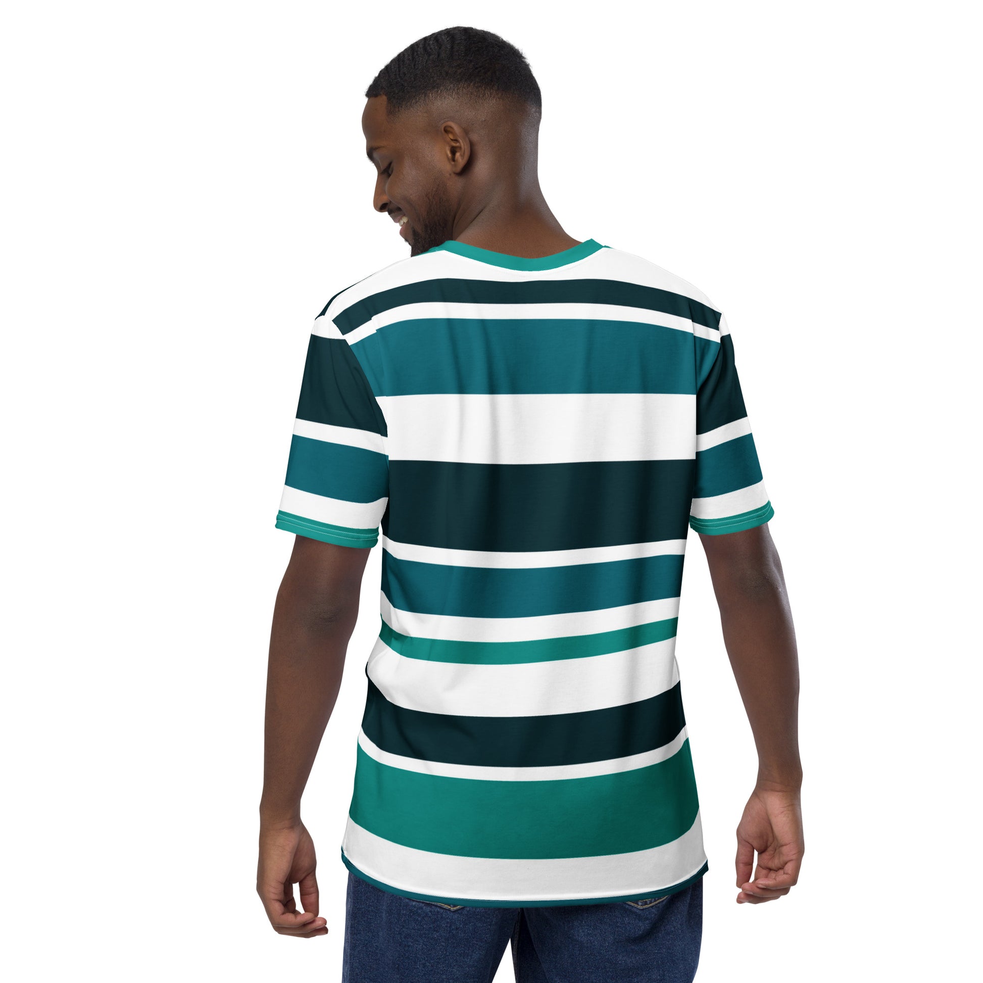 Men's Green Striped T-Shirt - Activewear Well