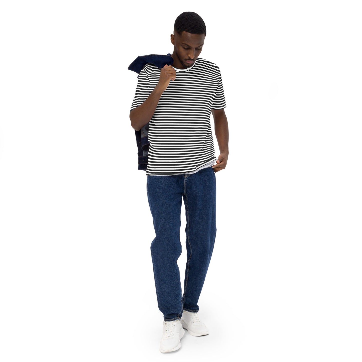 Men's Black Striped T-Shirt - Activewear Well