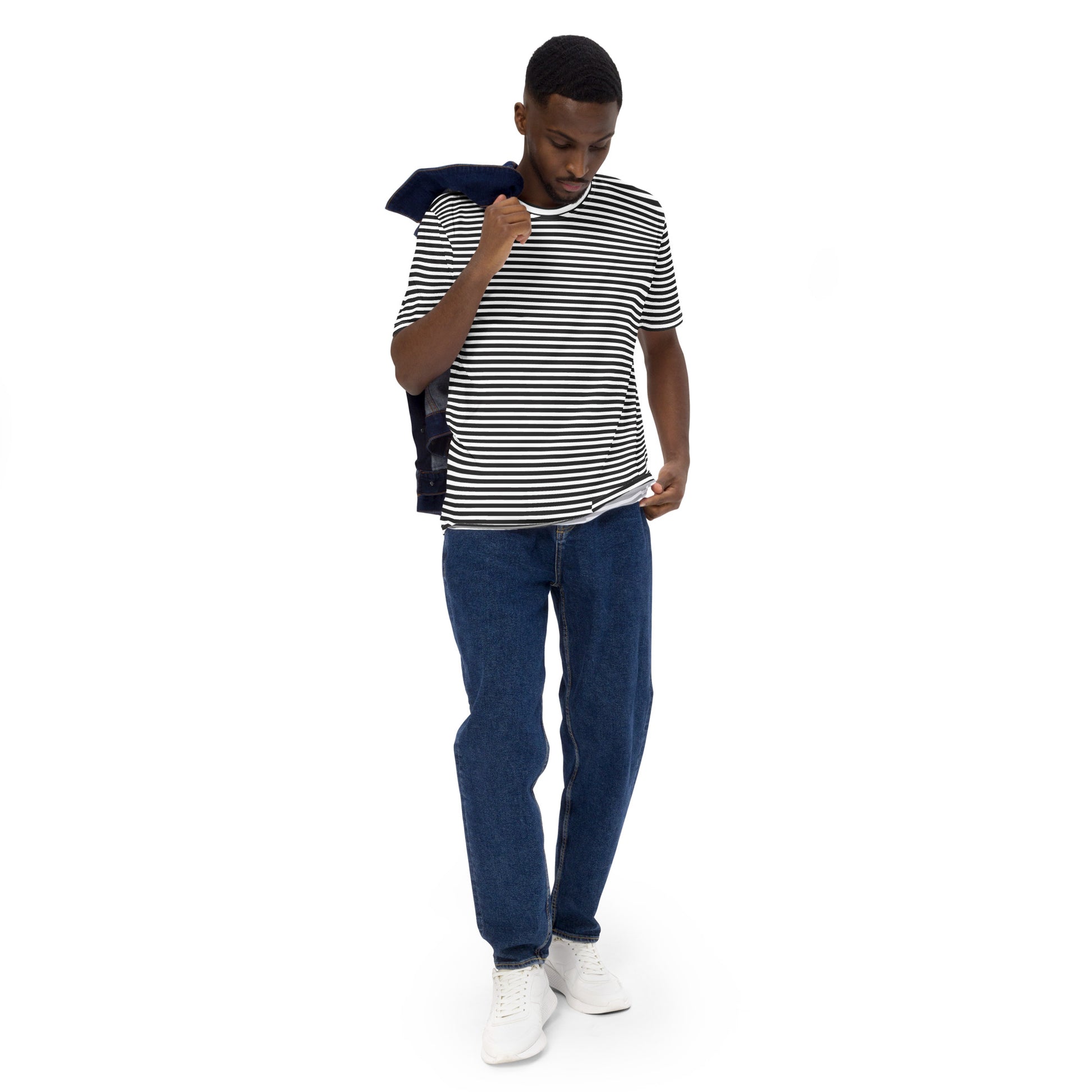 Men's Black Striped T-Shirt - Activewear Well