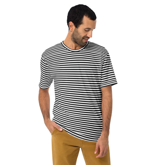 Men's Black Striped T-Shirt - Activewear Well
