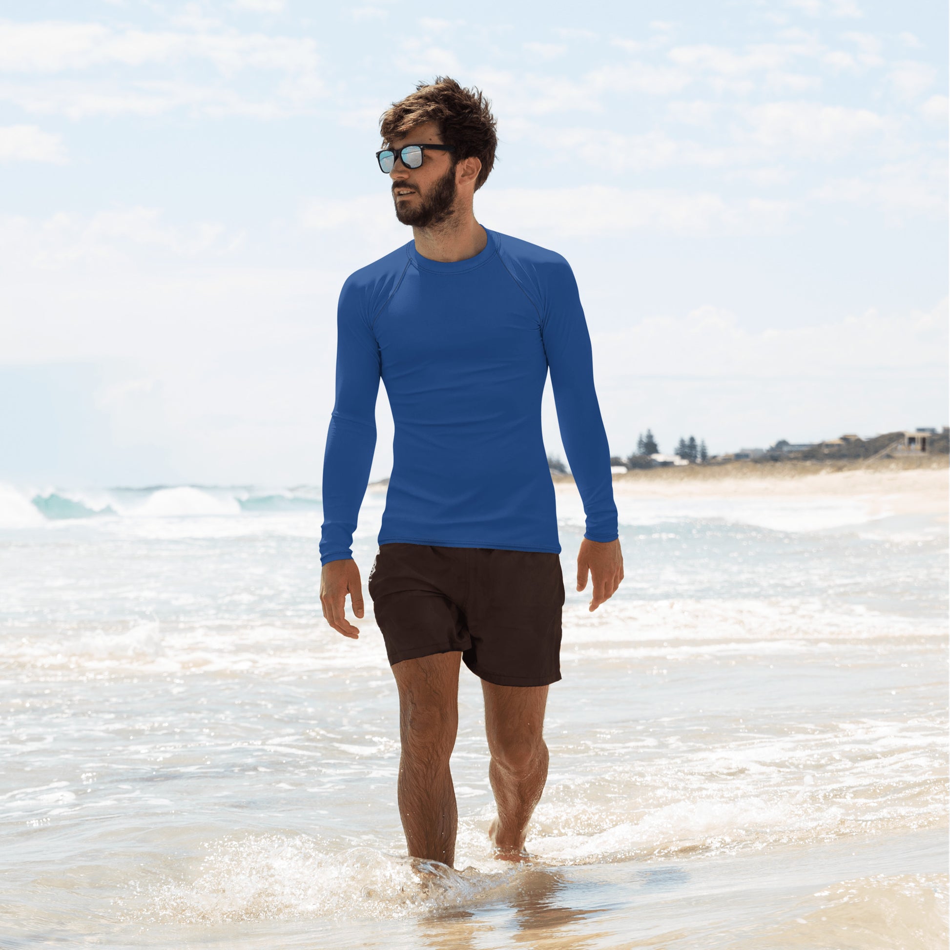 Men's Sky Blue Rash Guard - Activewear Well