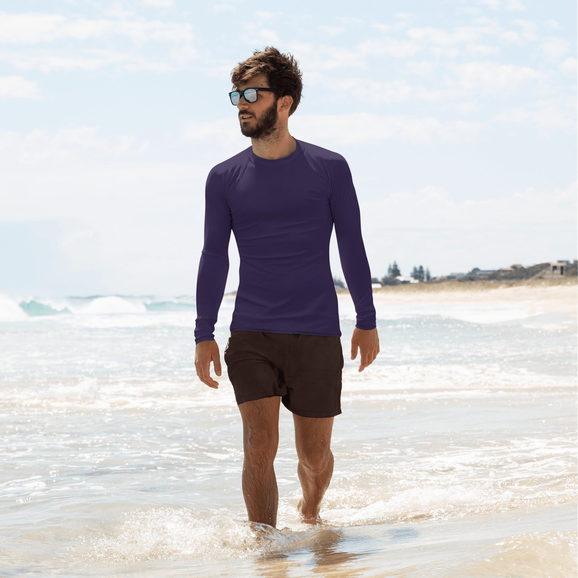 Men's Dark Purple Rash Guard - Activewear Well