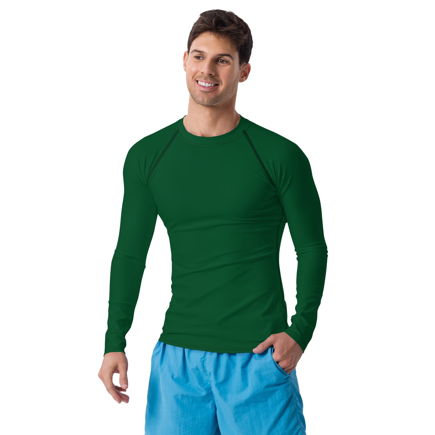 Men's Forest Green Rash Guard - Activewear Well