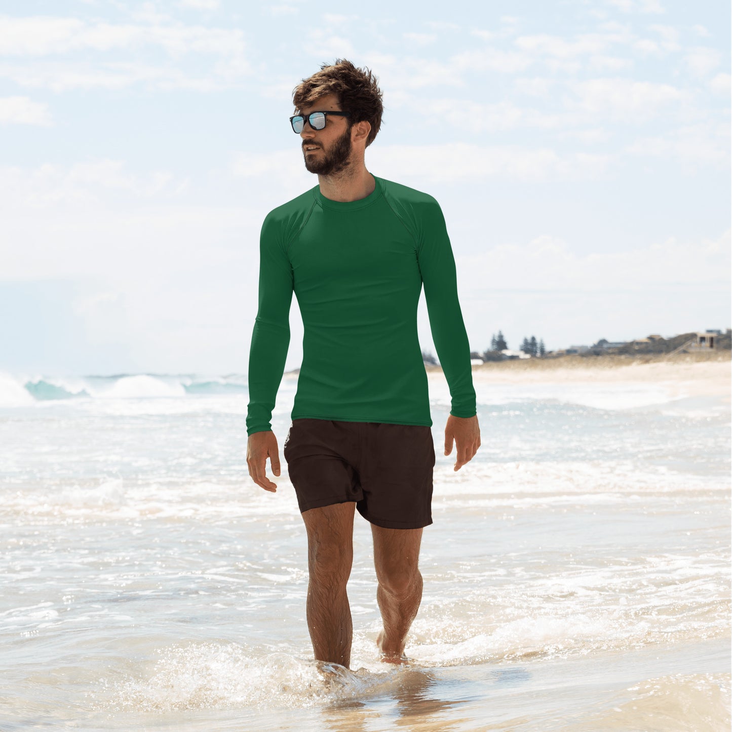 Men's Forest Green Rash Guard - Activewear Well