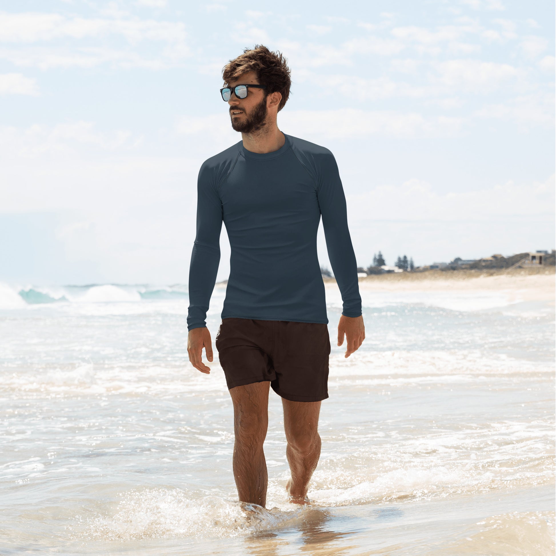 Men's Petrol Blue Rash Guard - Activewear Well