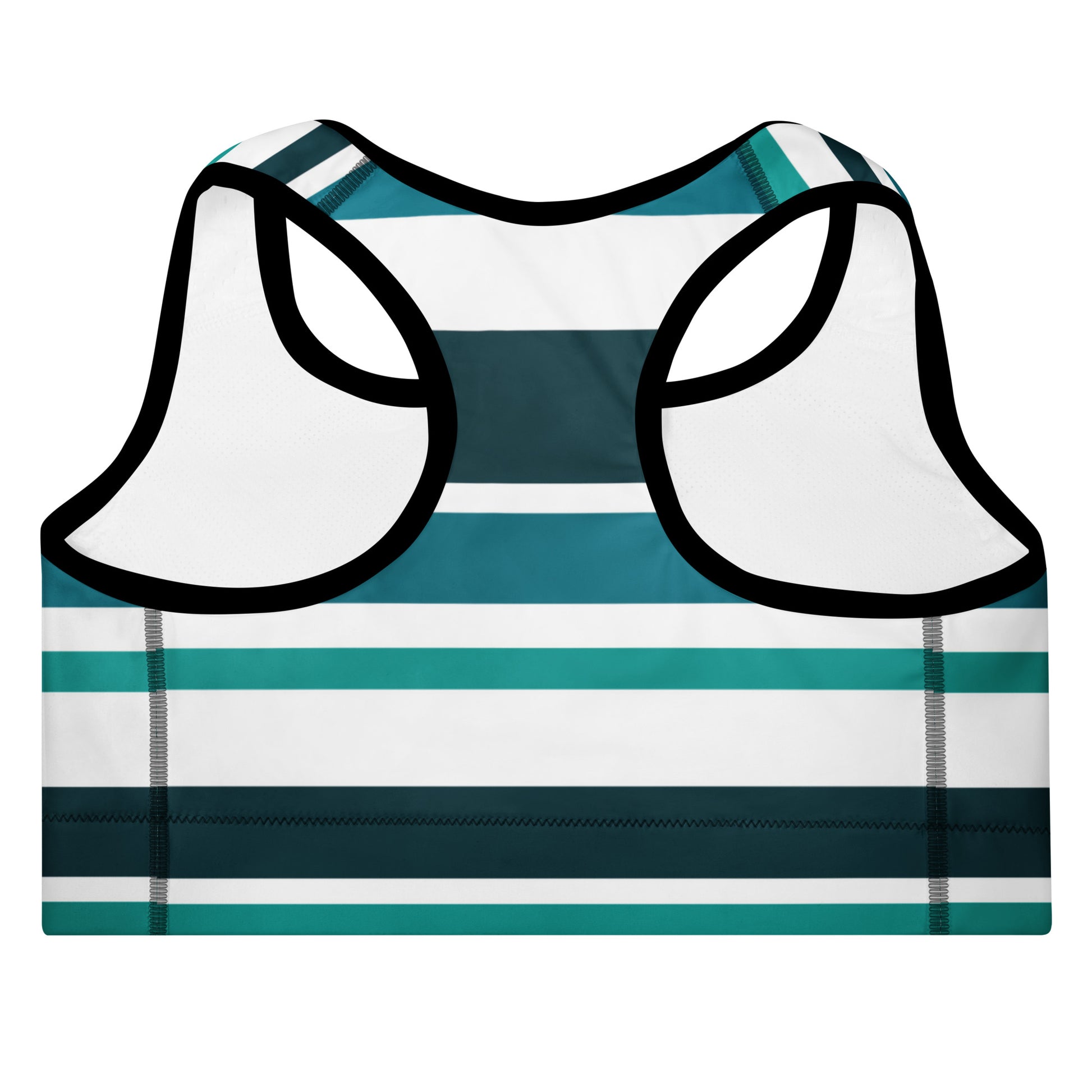 Green Striped Padded Sports Bra - Activewear Well