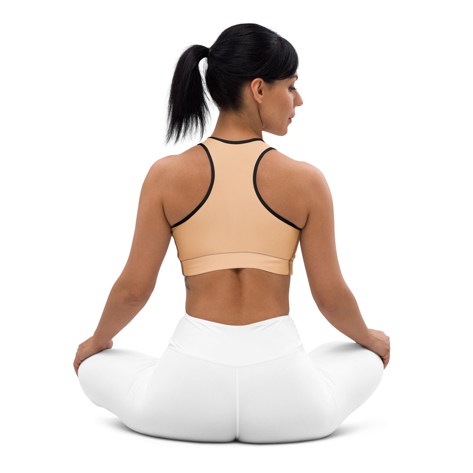 Beige Padded Sports Bra - Activewear Well