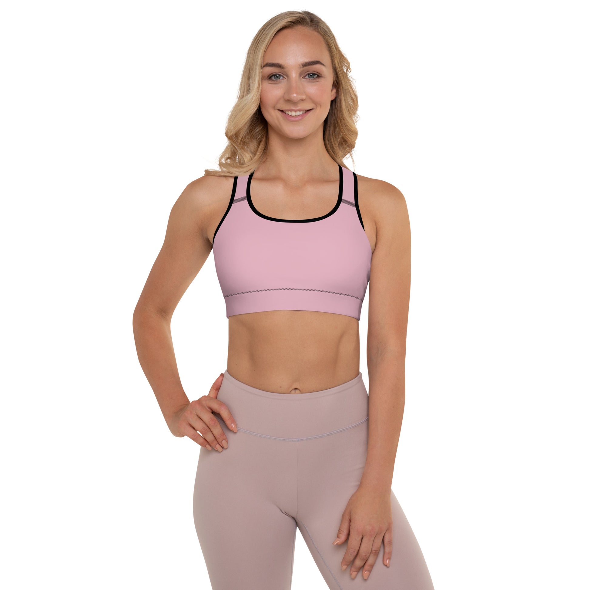 Neutral Pink Padded Sports Bra - Activewear Well