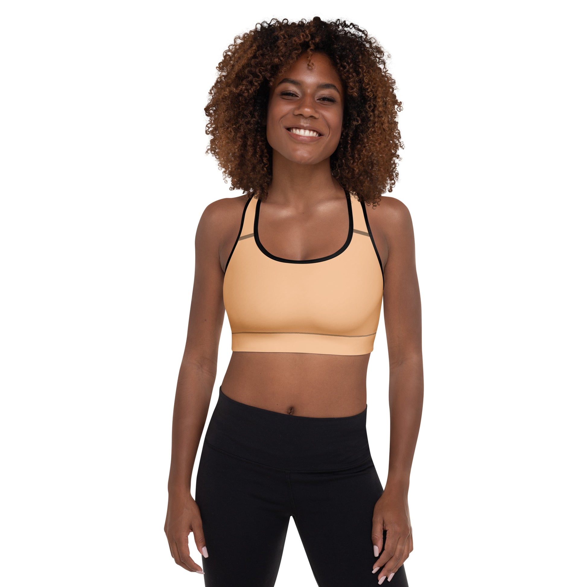 Beige Padded Sports Bra - Activewear Well
