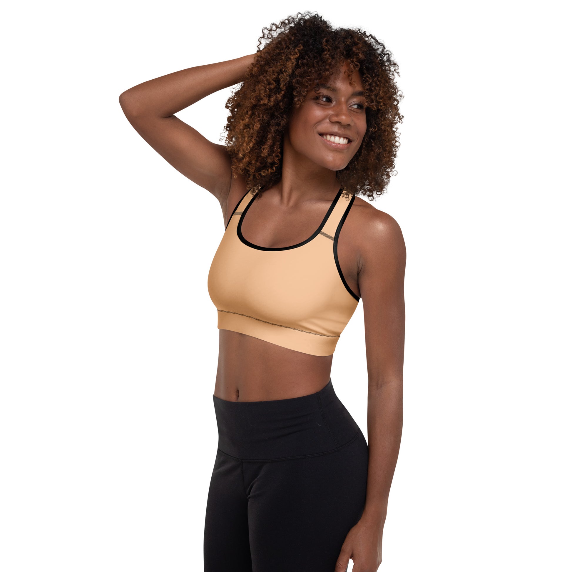 Beige Padded Sports Bra - Activewear Well