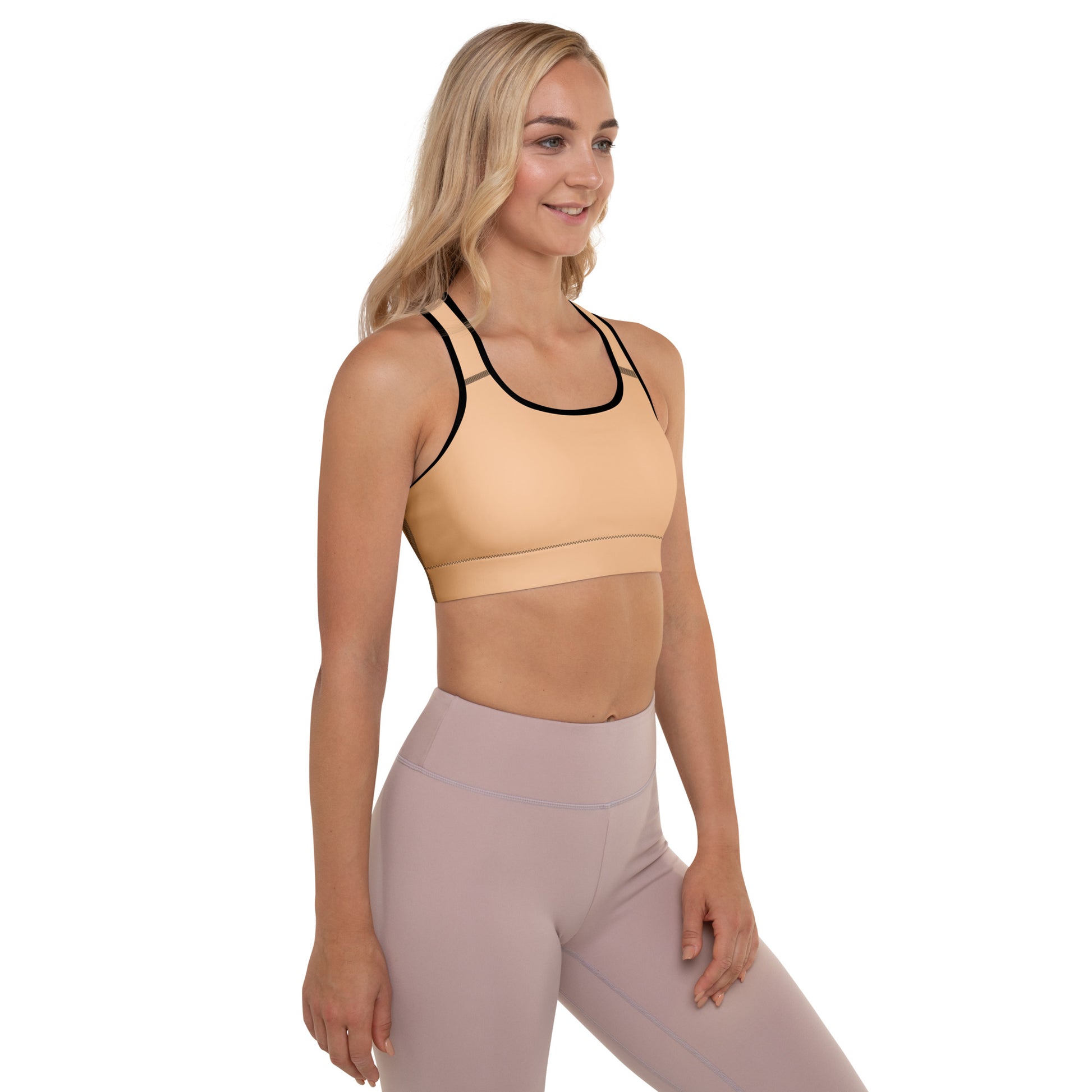 Beige Padded Sports Bra - Activewear Well