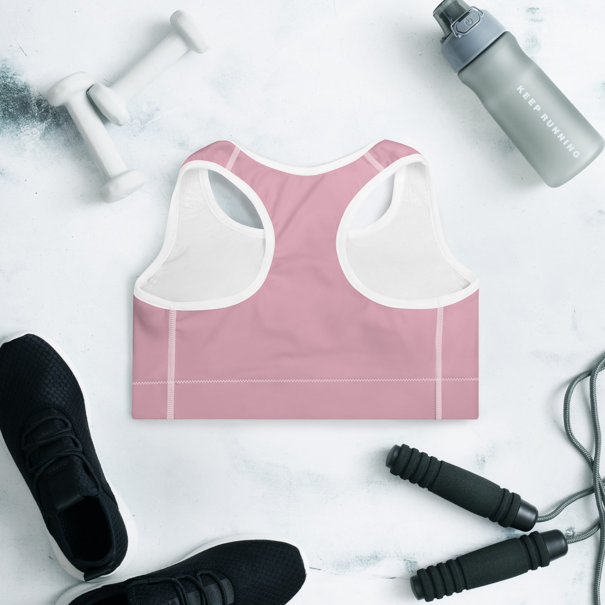 Neutral Pink Padded Sports Bra - Activewear Well