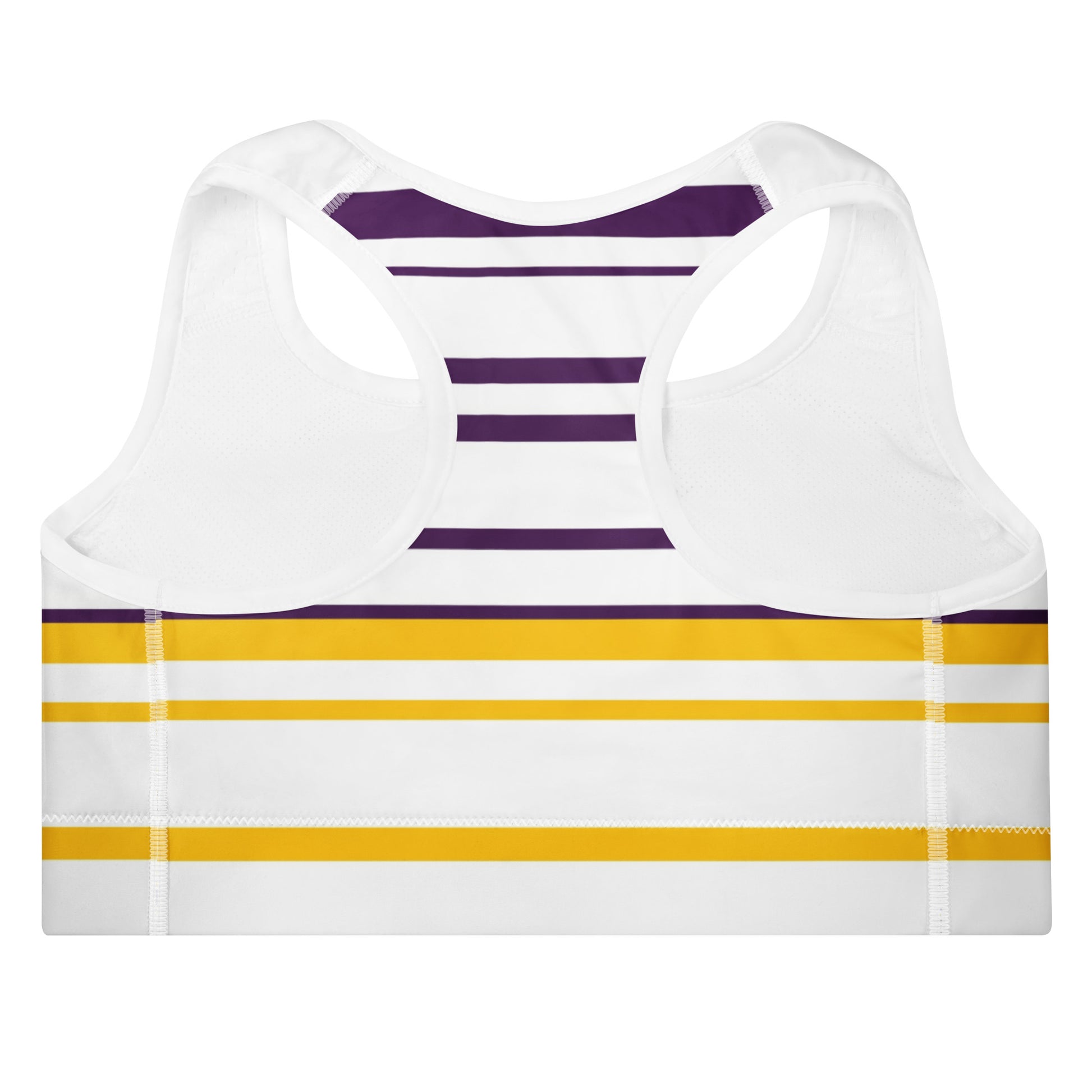 Yellow Striped Padded Sports Bra - Activewear Well