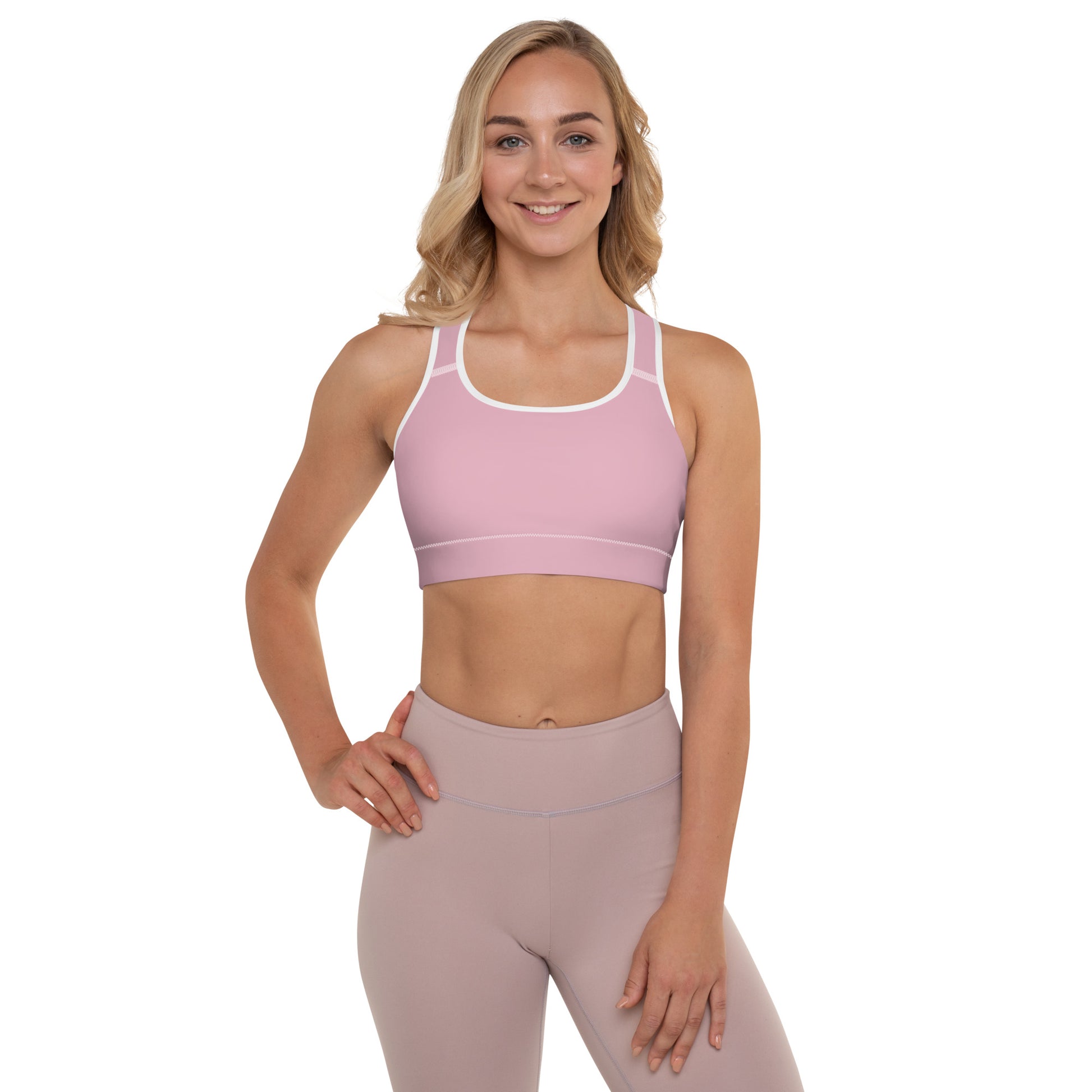 Neutral Pink Padded Sports Bra - Activewear Well