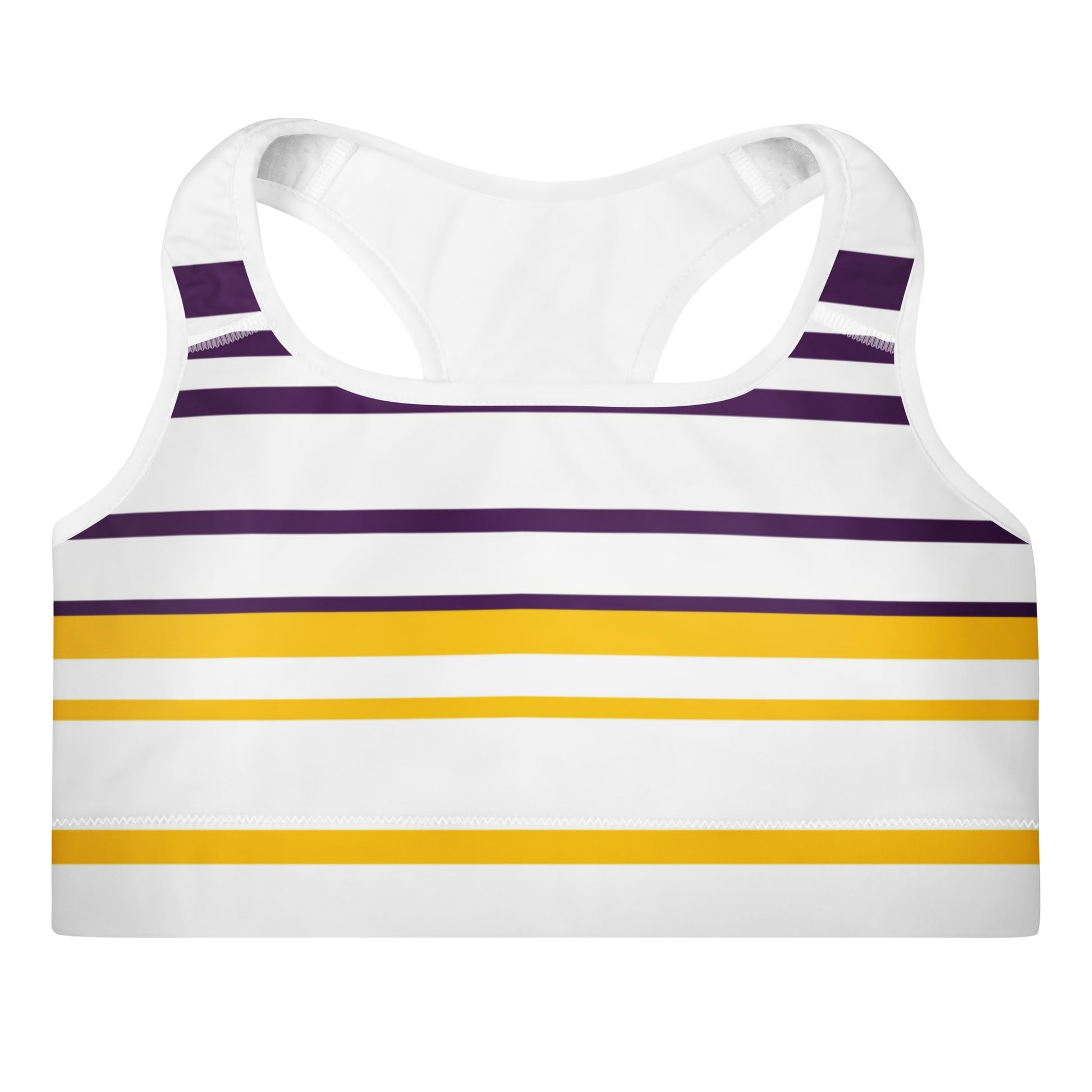 Yellow Striped Padded Sports Bra - Activewear Well
