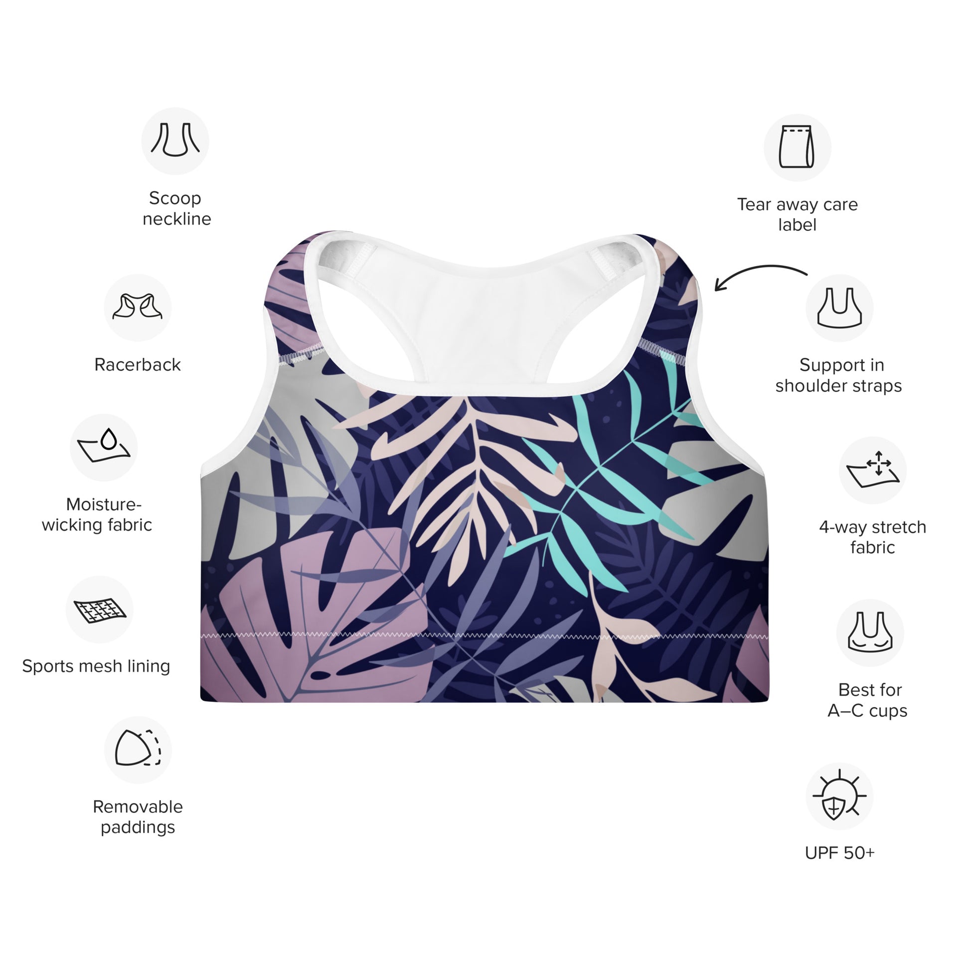 Sarah Padded Sports Bra - Activewear Well